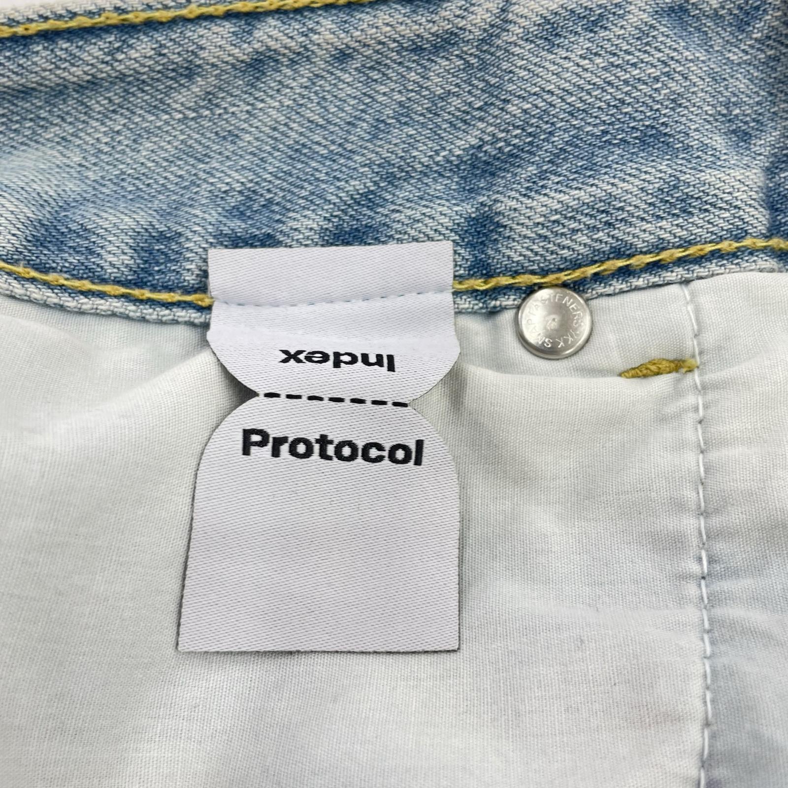 ショートパンツ Protocol index ダメージ加工 デニムショーツ 1 ブルー 1 ブルー