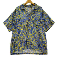 半袖シャツ 香港製 ハイビスカス アロハシャツ (M) M
