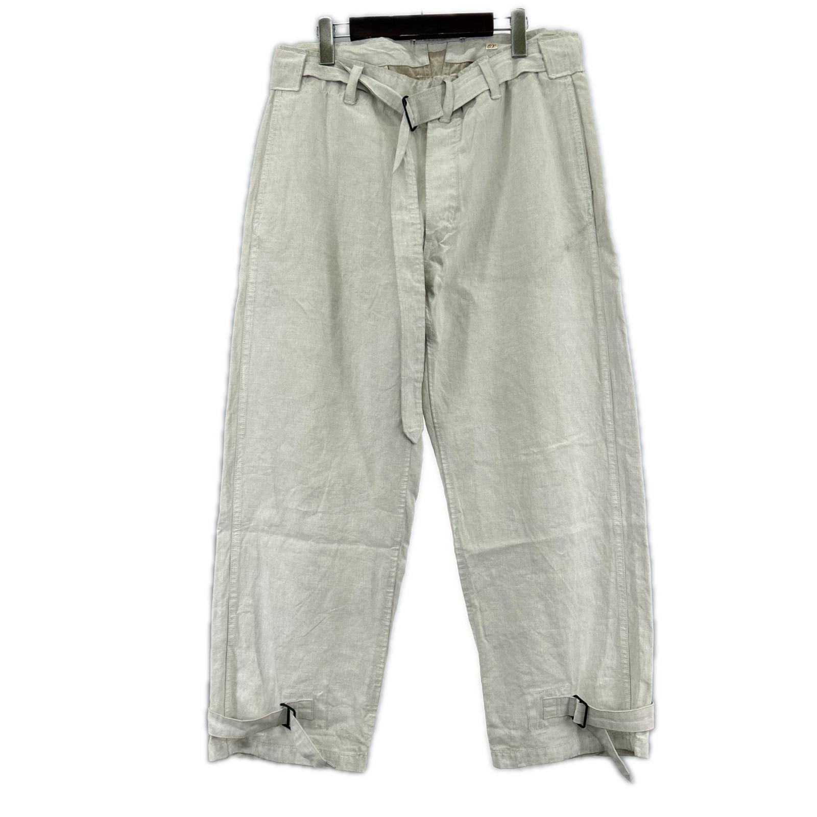 パンツ OUTIL リネンベルテッドパンツ ホワイト
