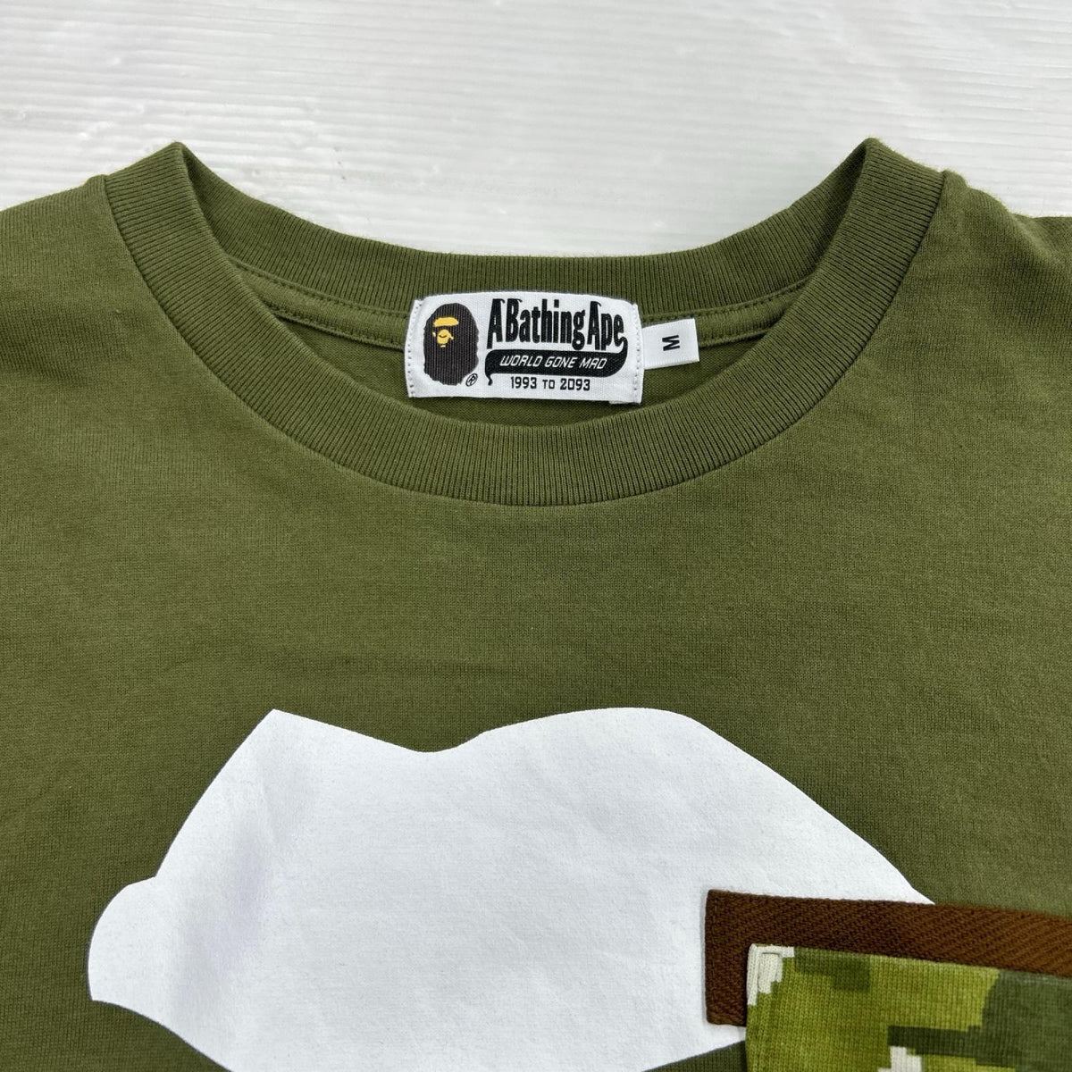 半袖Ｔシャツ MULTI PIXEL CAMO MAD APE FACE POCKET TEE M グリーン