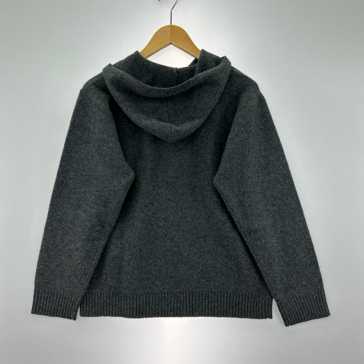 ニット 90s 香港製 ラムウールフーディ GRY (L) L グレー