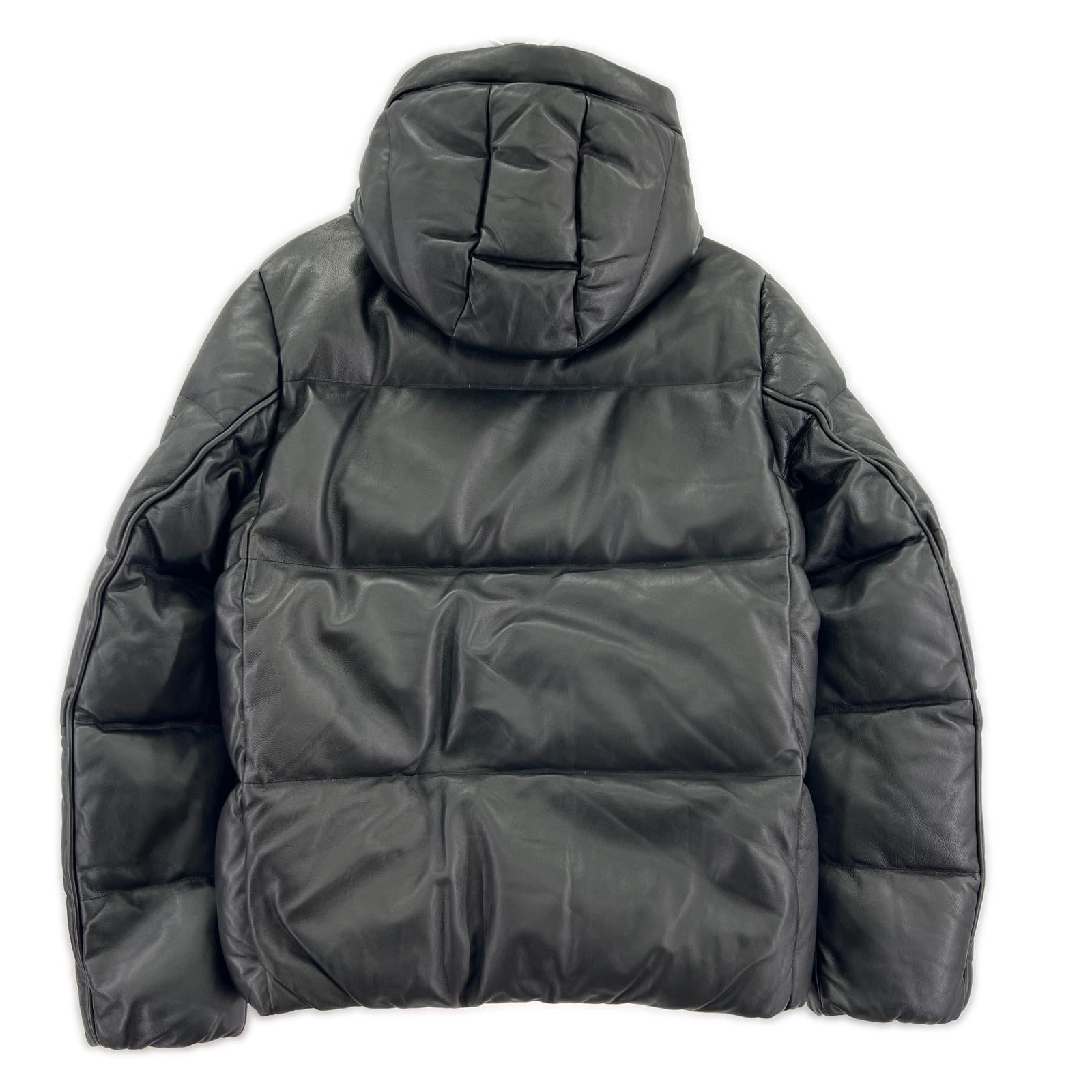 ダウンジャケット NISHIKAWA DOWN ラムレザーダウウンジャケット BLK S ブラック