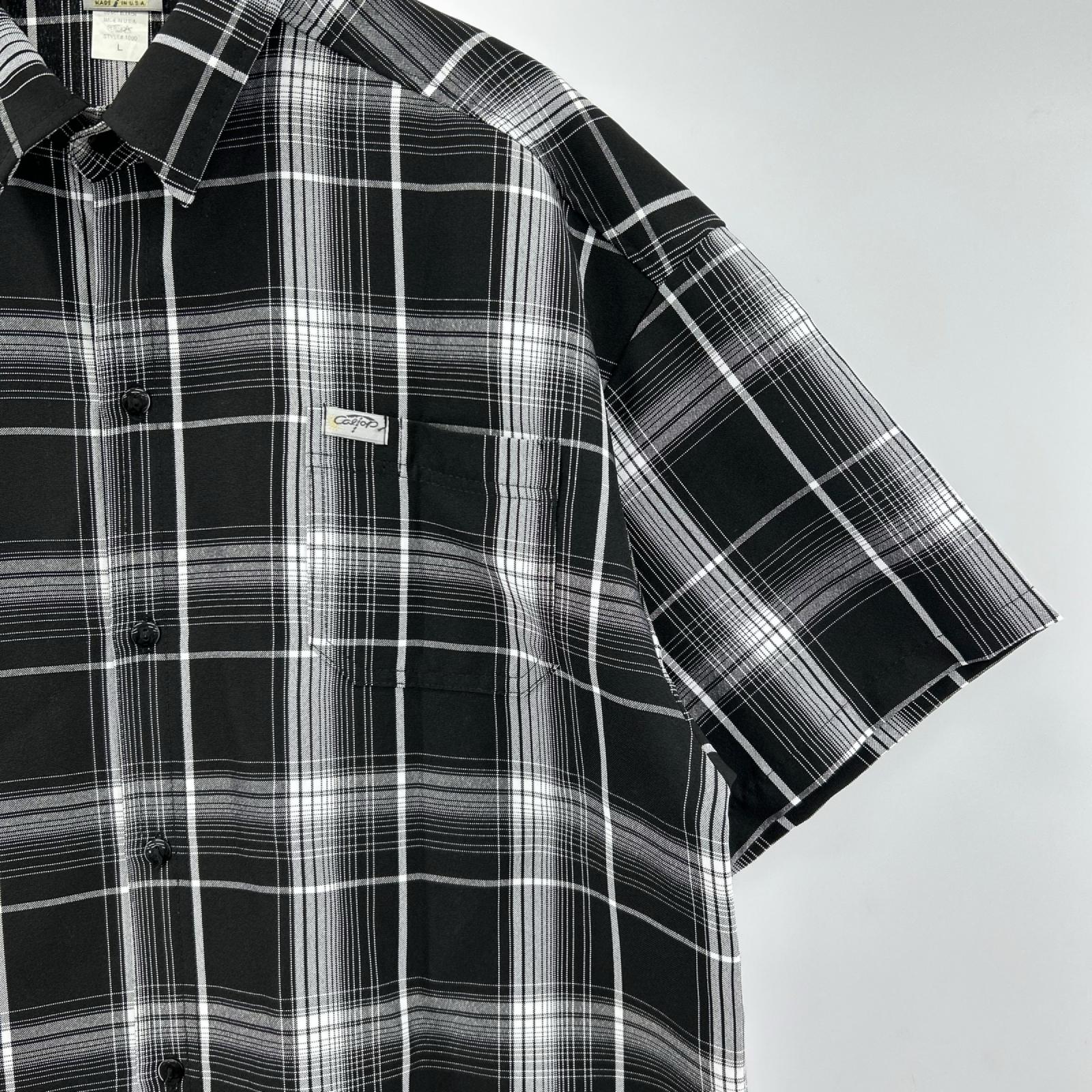 半袖シャツ CAL TOP S/Sﾁｪｯｸｼｬﾂ (L) L ブラック