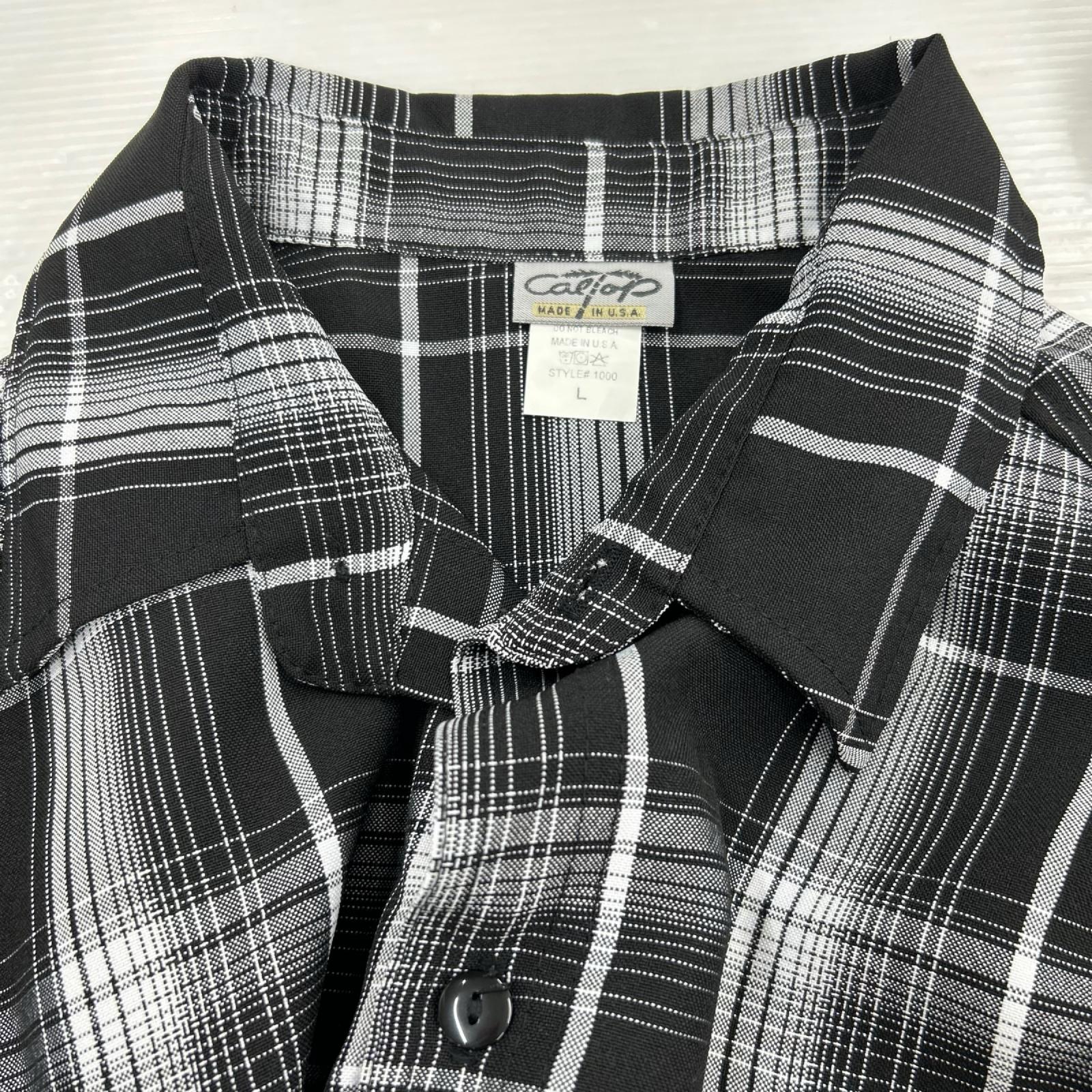 半袖シャツ CAL TOP S/Sﾁｪｯｸｼｬﾂ (L) L ブラック