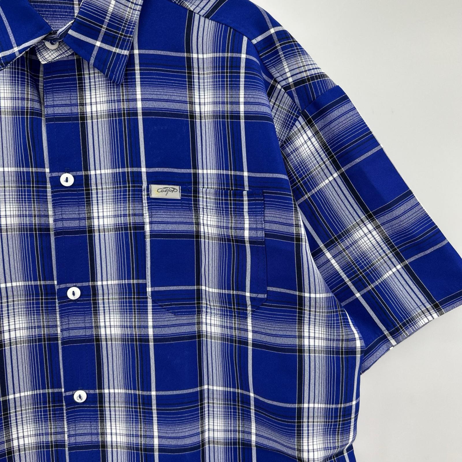 半袖シャツ CAL TOP S/Sﾁｪｯｸｼｬﾂ 青 (L) L ブルー