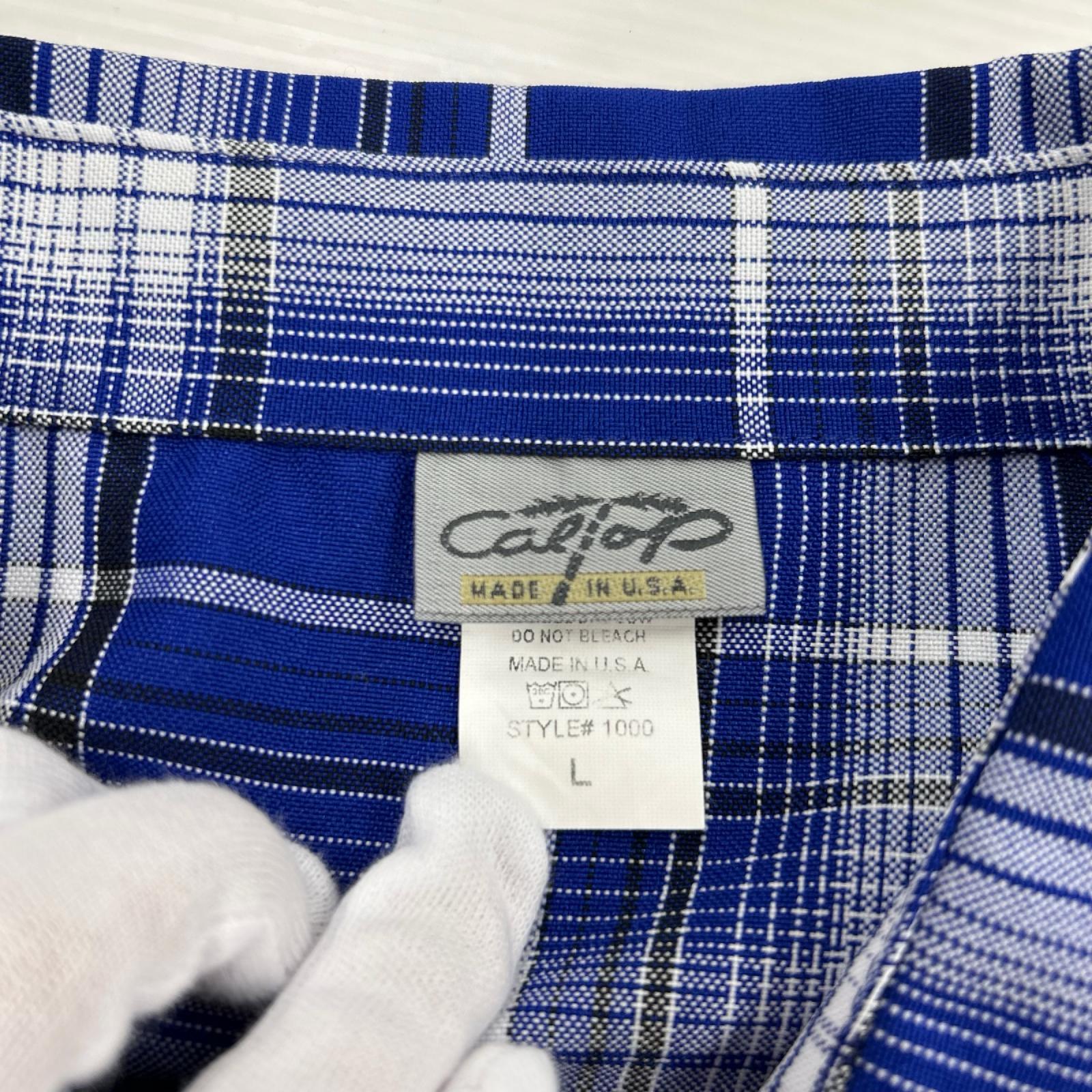 半袖シャツ CAL TOP S/Sﾁｪｯｸｼｬﾂ 青 (L) L ブルー