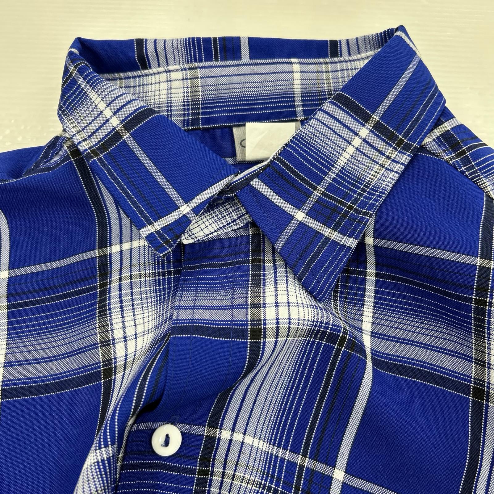半袖シャツ CAL TOP S/Sﾁｪｯｸｼｬﾂ 青 (L) L ブルー