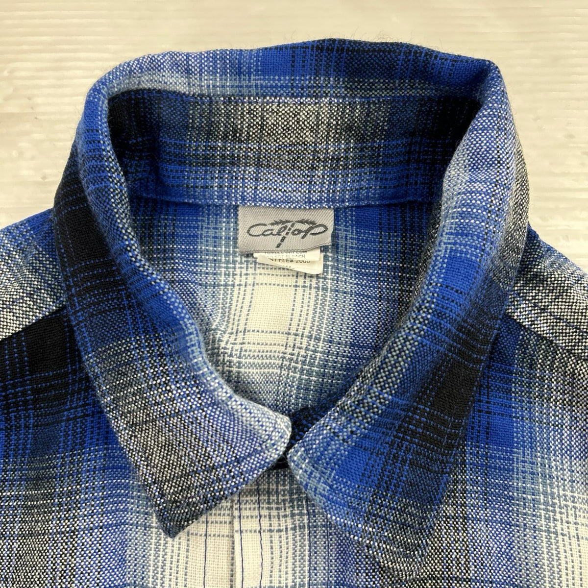 長袖シャツ CAL TOP ｵﾝﾌﾞﾚﾁｪｯｸｼｬﾂ 青 (XL) ブルー