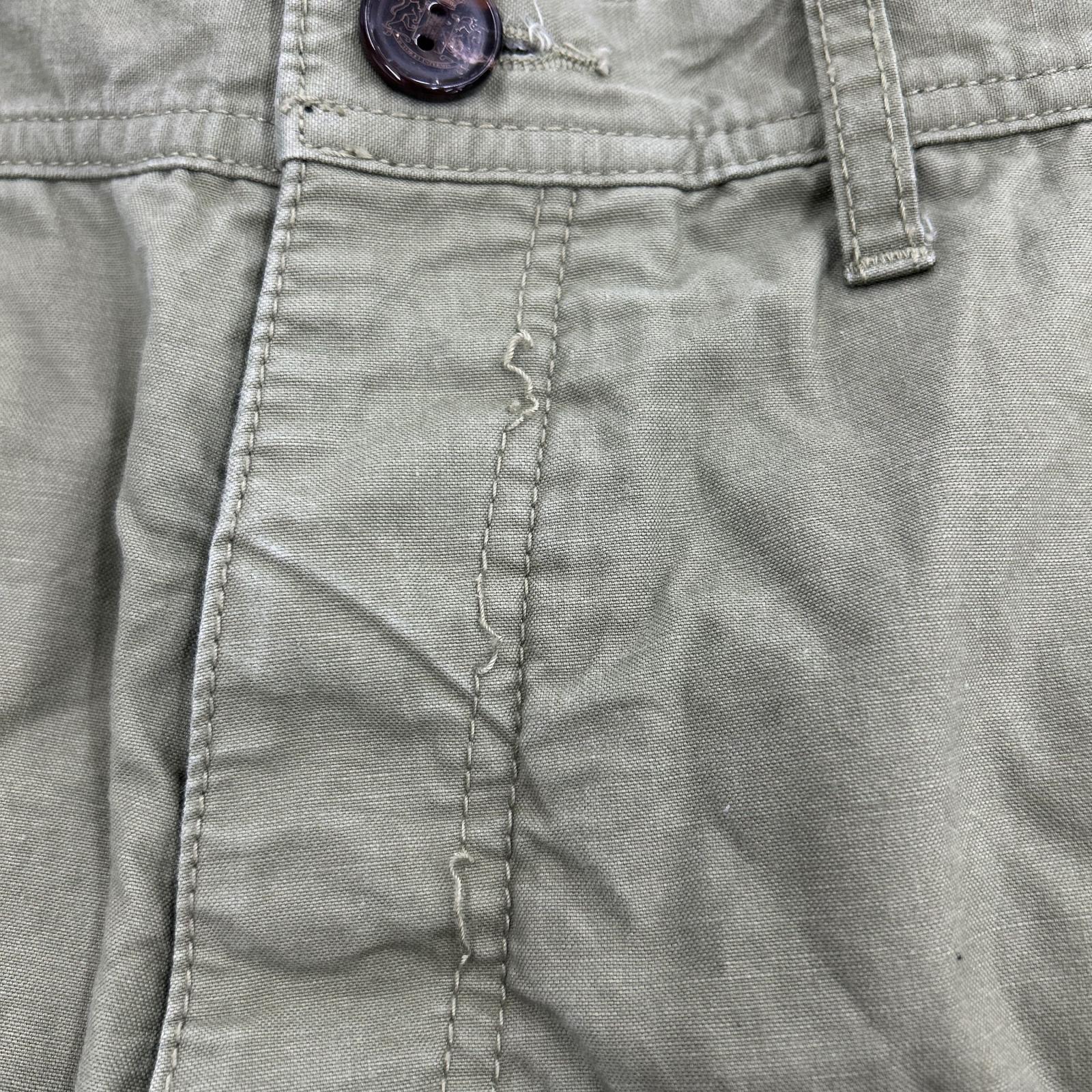 パンツ コットンスラブカーゴ　レーヨン混-L L グリーン