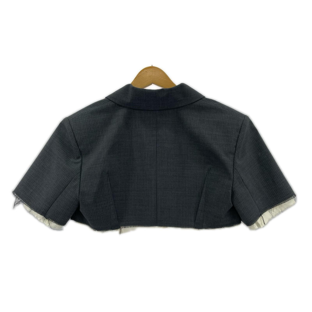 ジャケット カットオフクロップドジャケット グレー