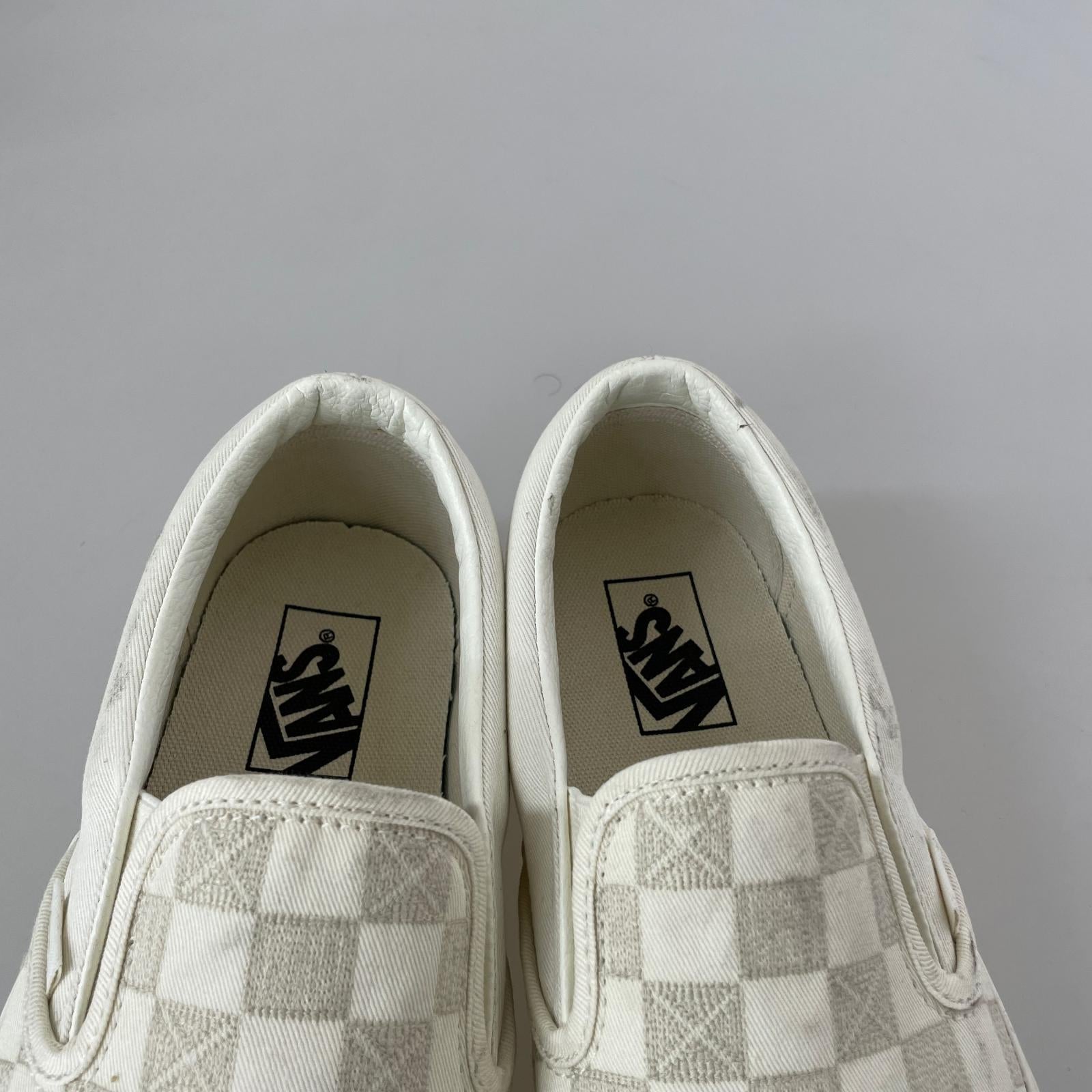スニーカー vans チェッカーボード スリッポン 27.5cm (US9 1/2 UK9 EU45) ホワイト