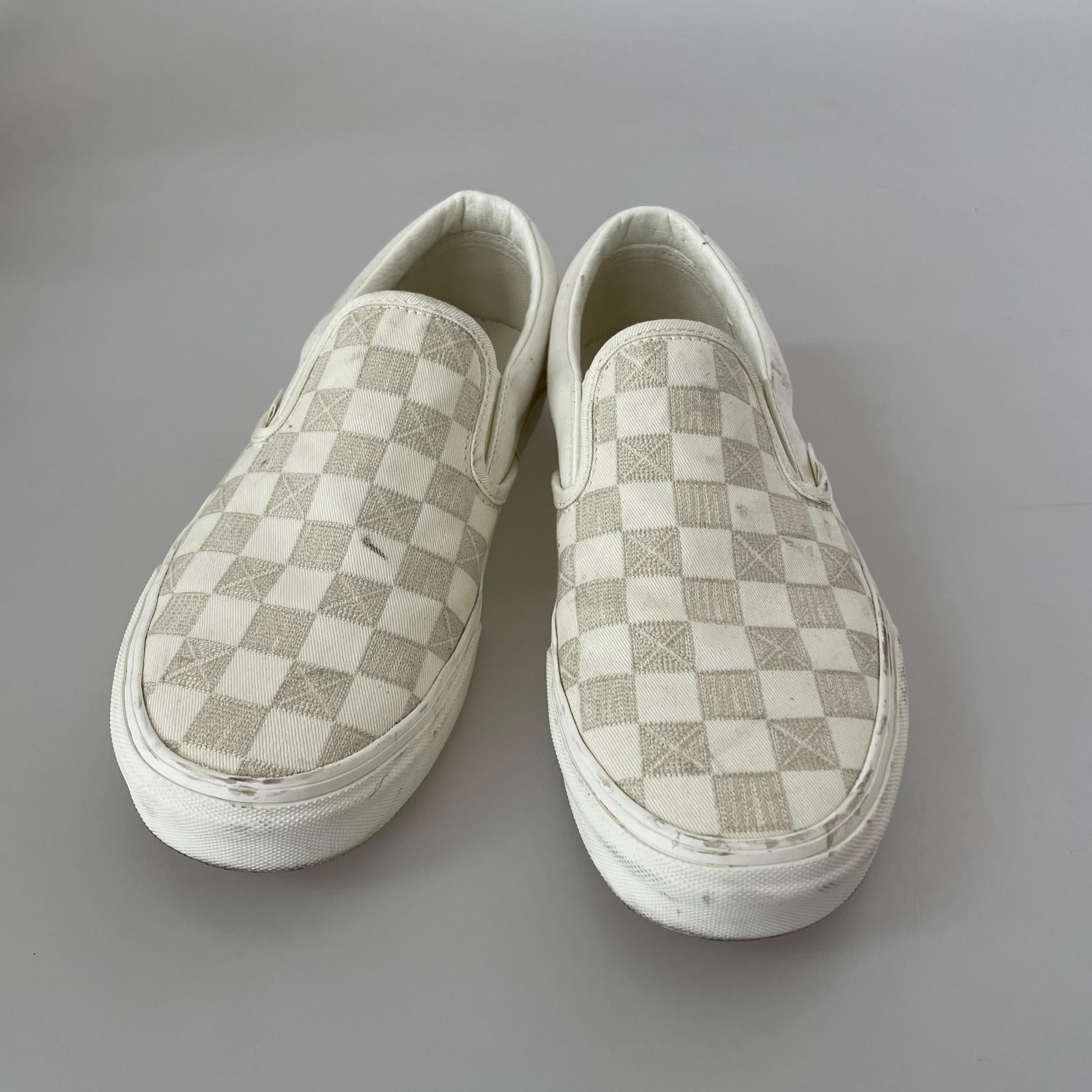 スニーカー vans チェッカーボード スリッポン 27.5cm (US9 1/2 UK9 EU45) ホワイト