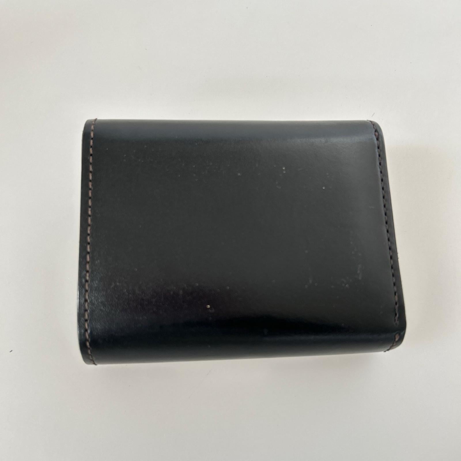 コンパクトウォレット wildswans 三つ折り財布 レザー ブラック ブラック