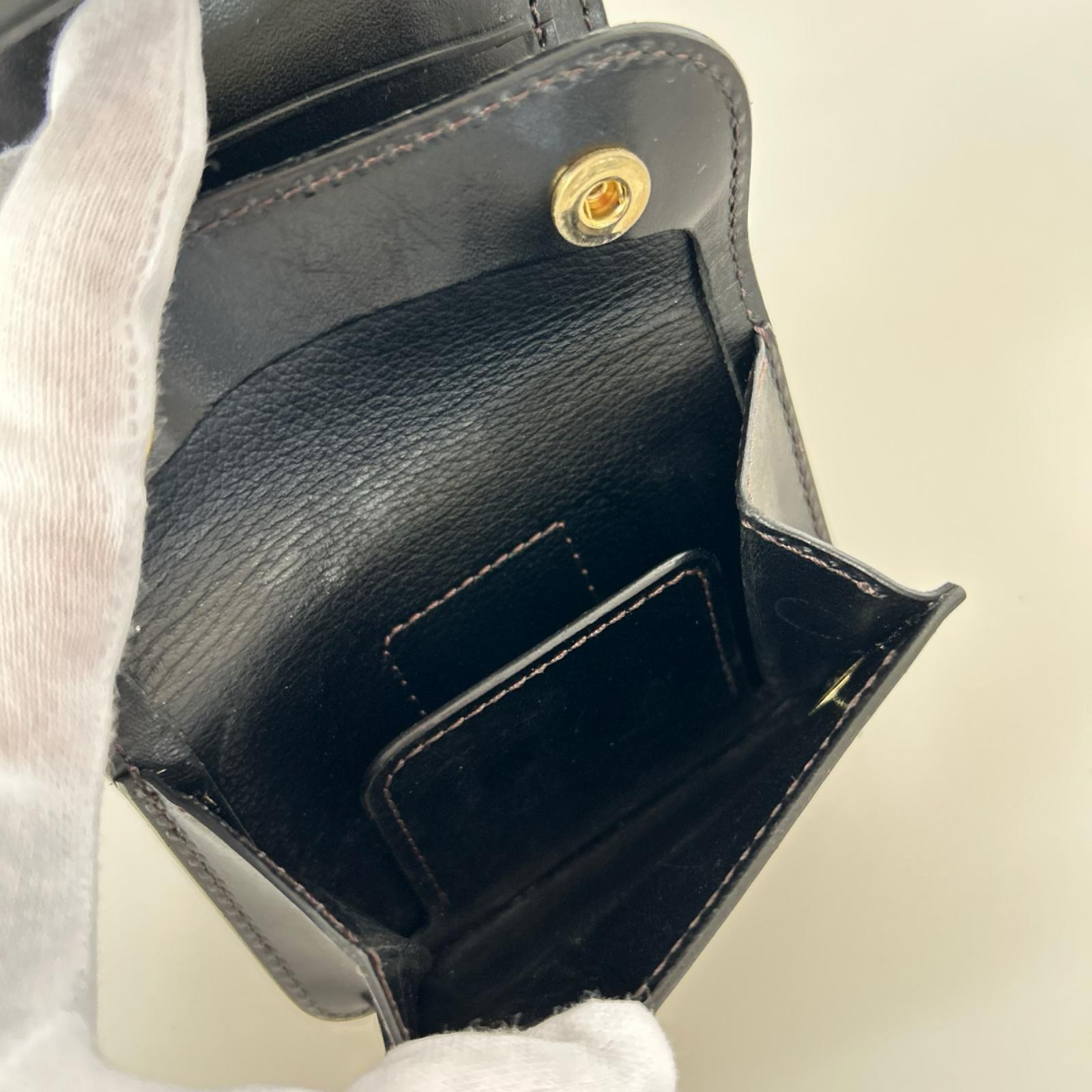 コンパクトウォレット wildswans 三つ折り財布 レザー ブラック ブラック
