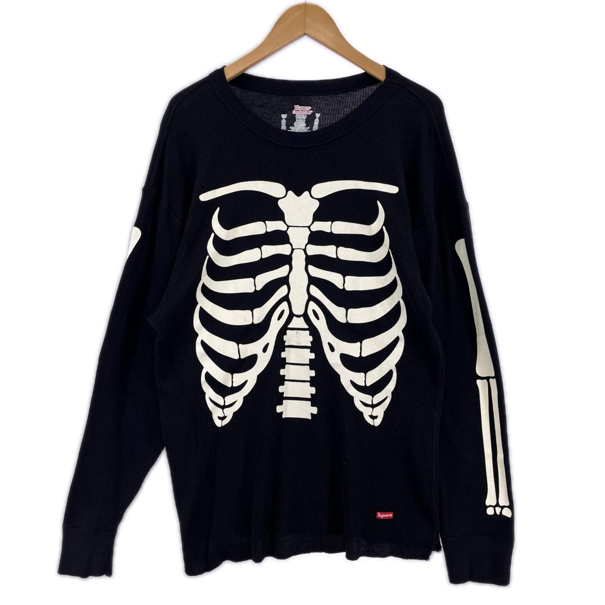長袖Ｔシャツ ×Hanes/Bones Thermal Crew/ﾌﾞﾗｯｸ ブラック