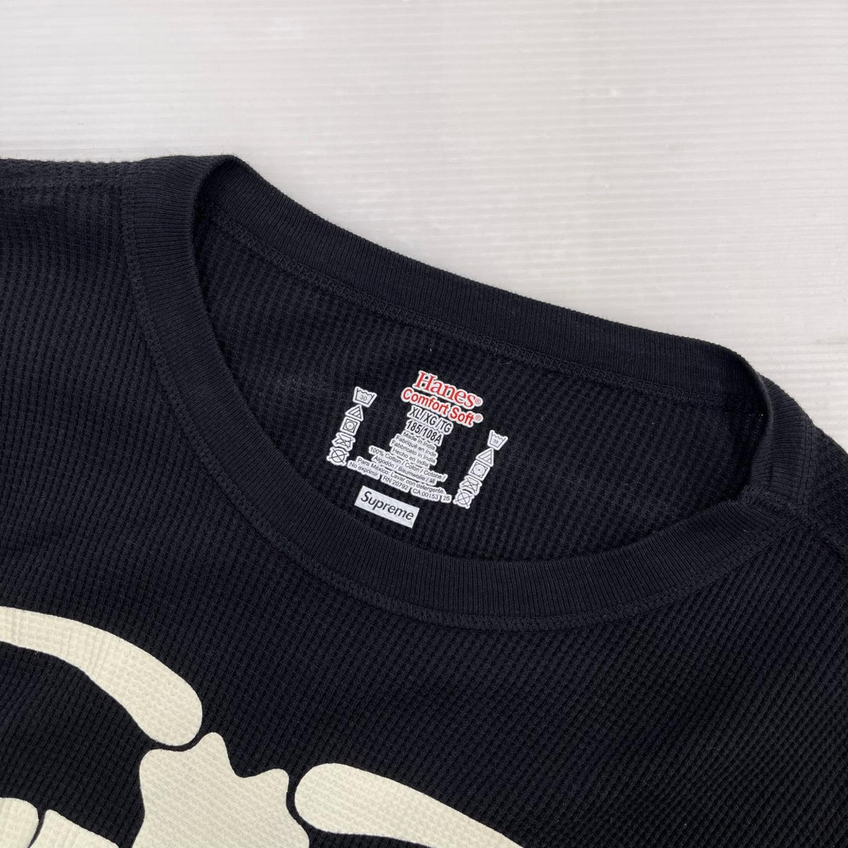 長袖Ｔシャツ ×Hanes/Bones Thermal Crew/ﾌﾞﾗｯｸ ブラック