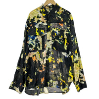 長袖シャツ DRIES VAN NOTEN CANDER M.W.SHIRT BLA 総柄L/Sシャツ M 黒 M ブラック