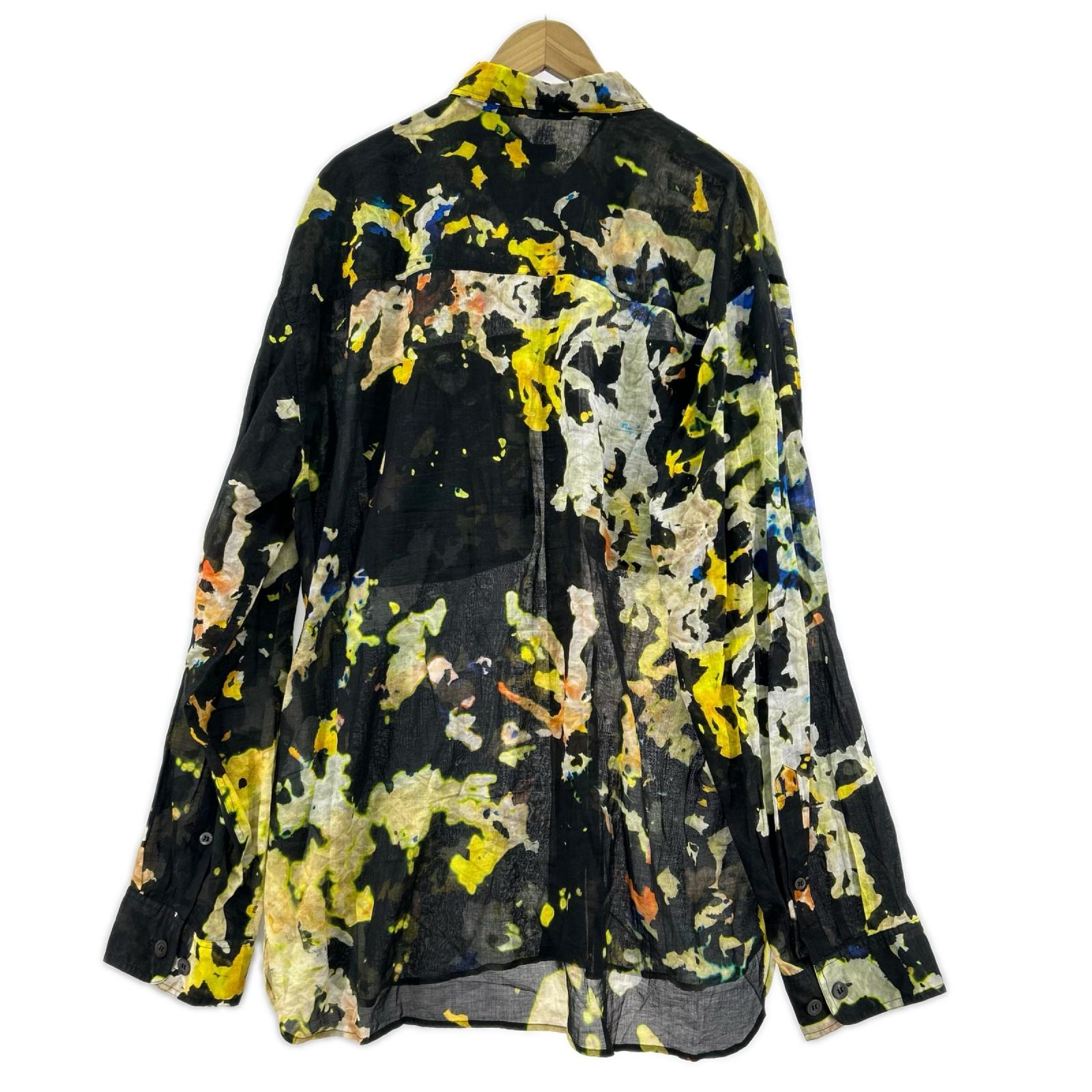 長袖シャツ DRIES VAN NOTEN CANDER M.W.SHIRT BLA 総柄L/Sシャツ M 黒 M ブラック