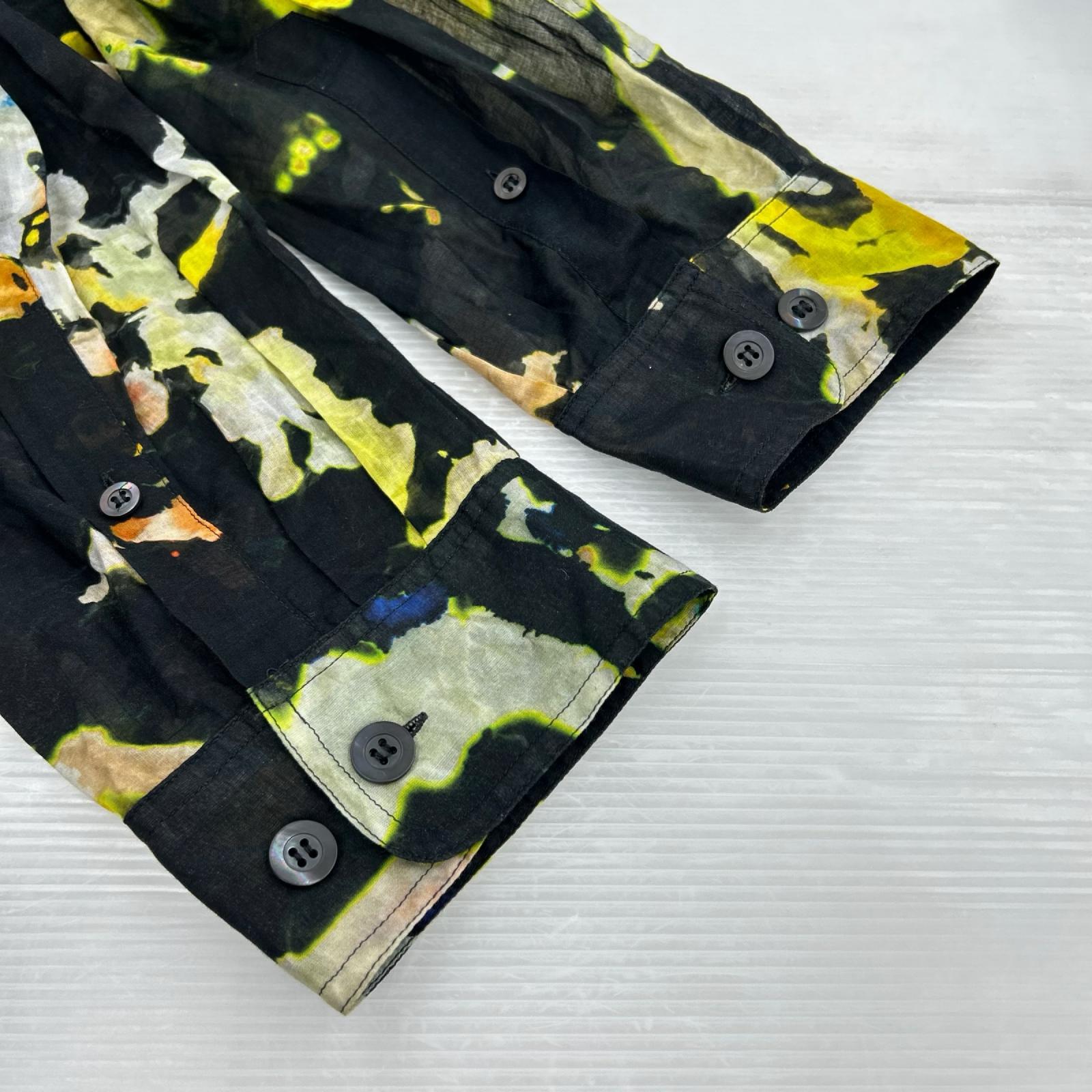 長袖シャツ DRIES VAN NOTEN CANDER M.W.SHIRT BLA 総柄L/Sシャツ M 黒 M ブラック
