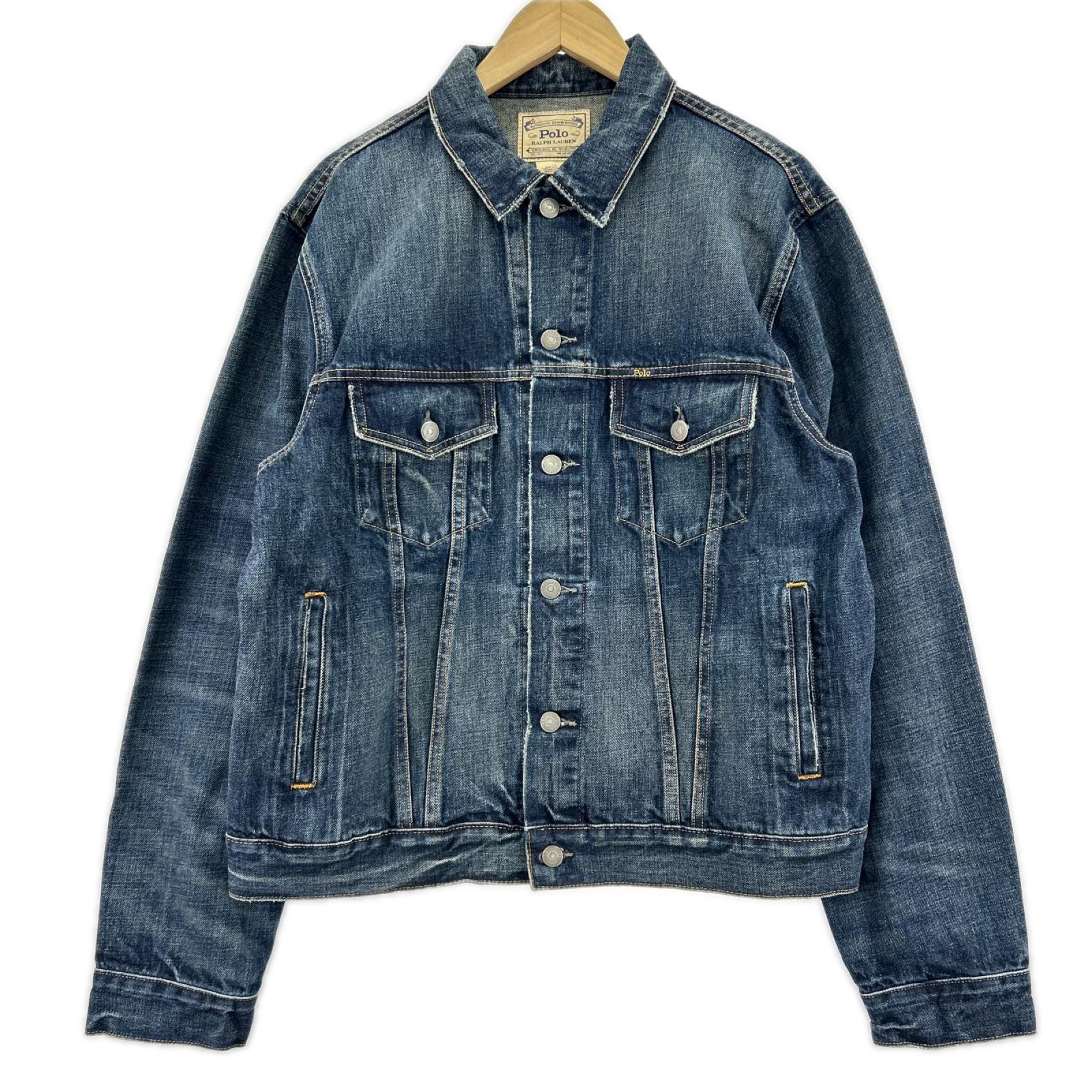 デニムジャケット POLO RALPH LAUREN フェイデッド 3rdタイプ デニムトラッカージャケット L L ブルー