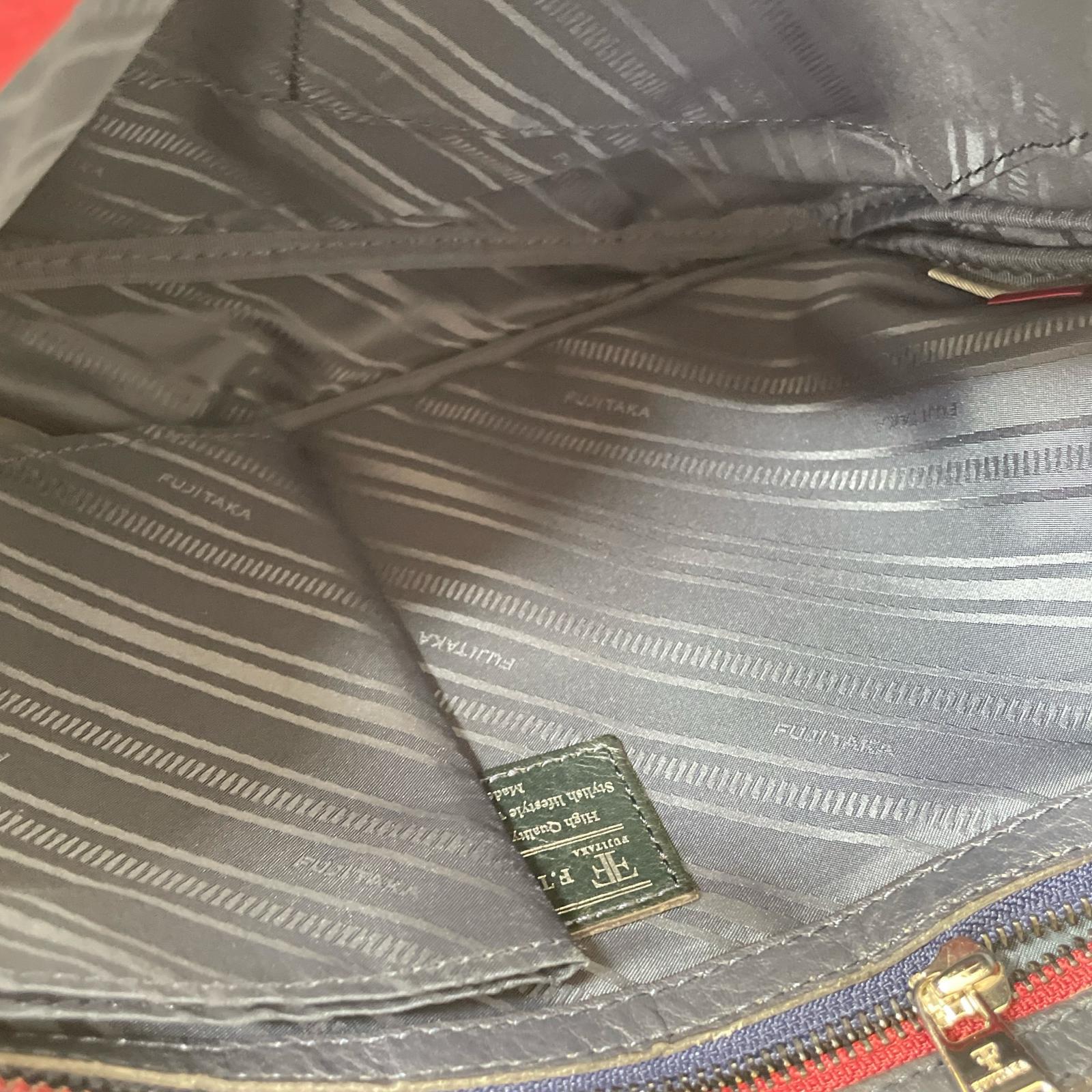 ショルダーバッグ FUJITAKA ﾚｻﾞｰ 635101 グレー