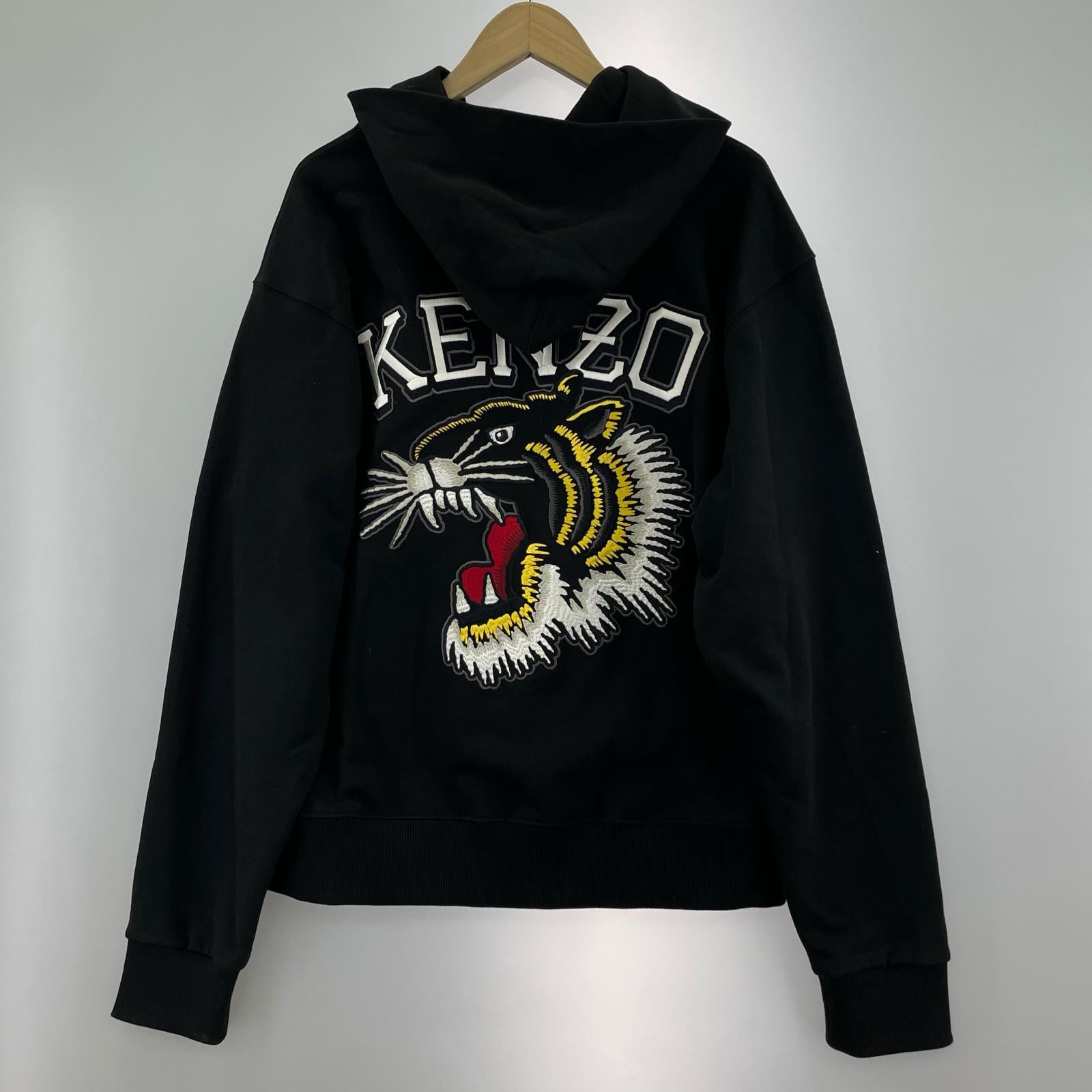 パーカー kenzo 刺繍パーカー L ブラック