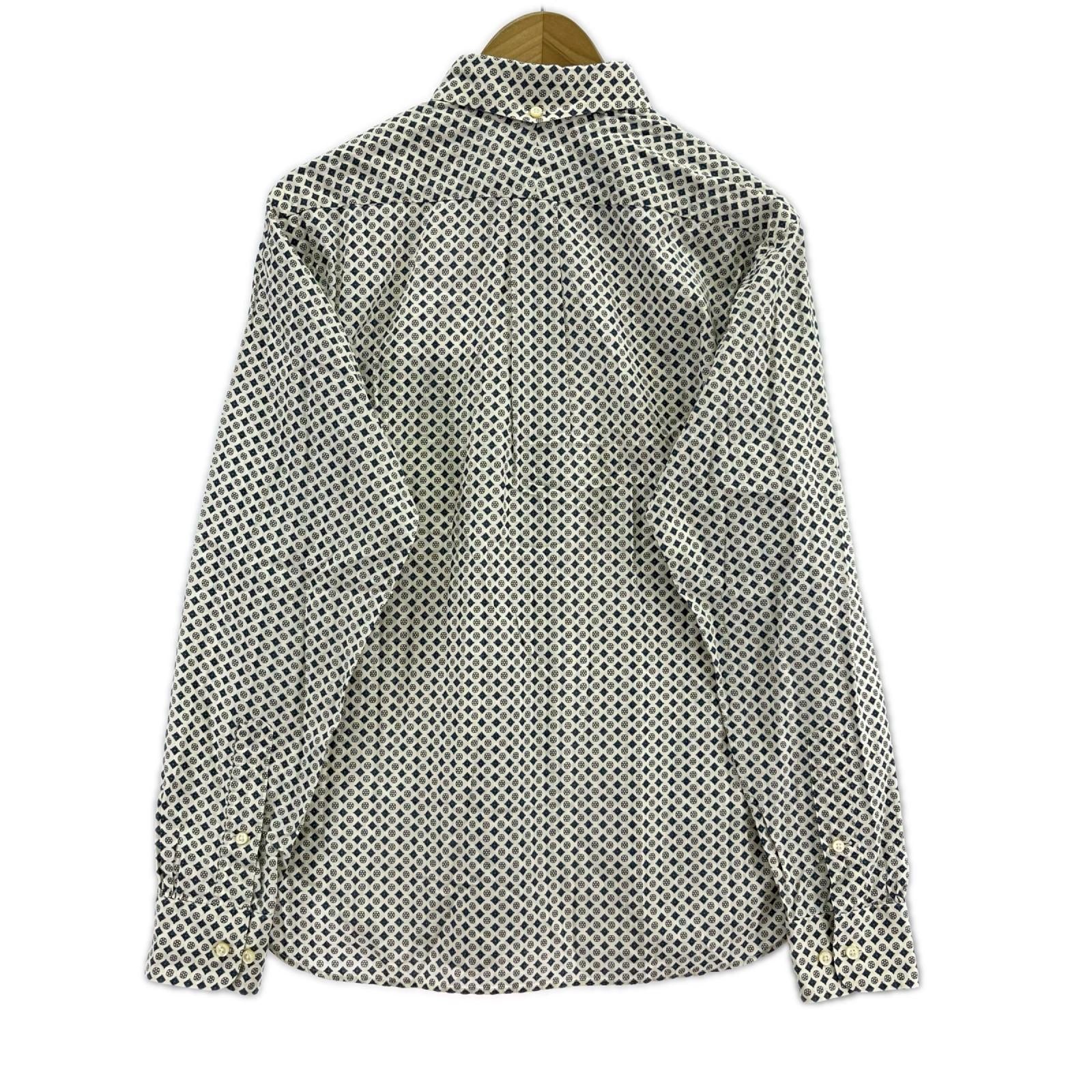 長袖シャツ SUGAR CANE 4oz. SATEEN PRINT WORK SHIRT M 総柄 M ホワイト