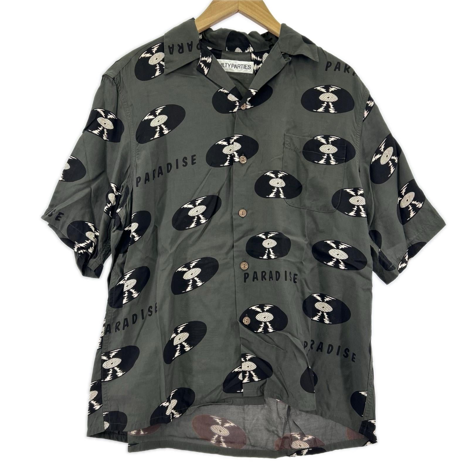 半袖シャツ WACKO MARIA RECORDS HAWAIIAN SHIRT アロハシャツ S 緑 S グリーン