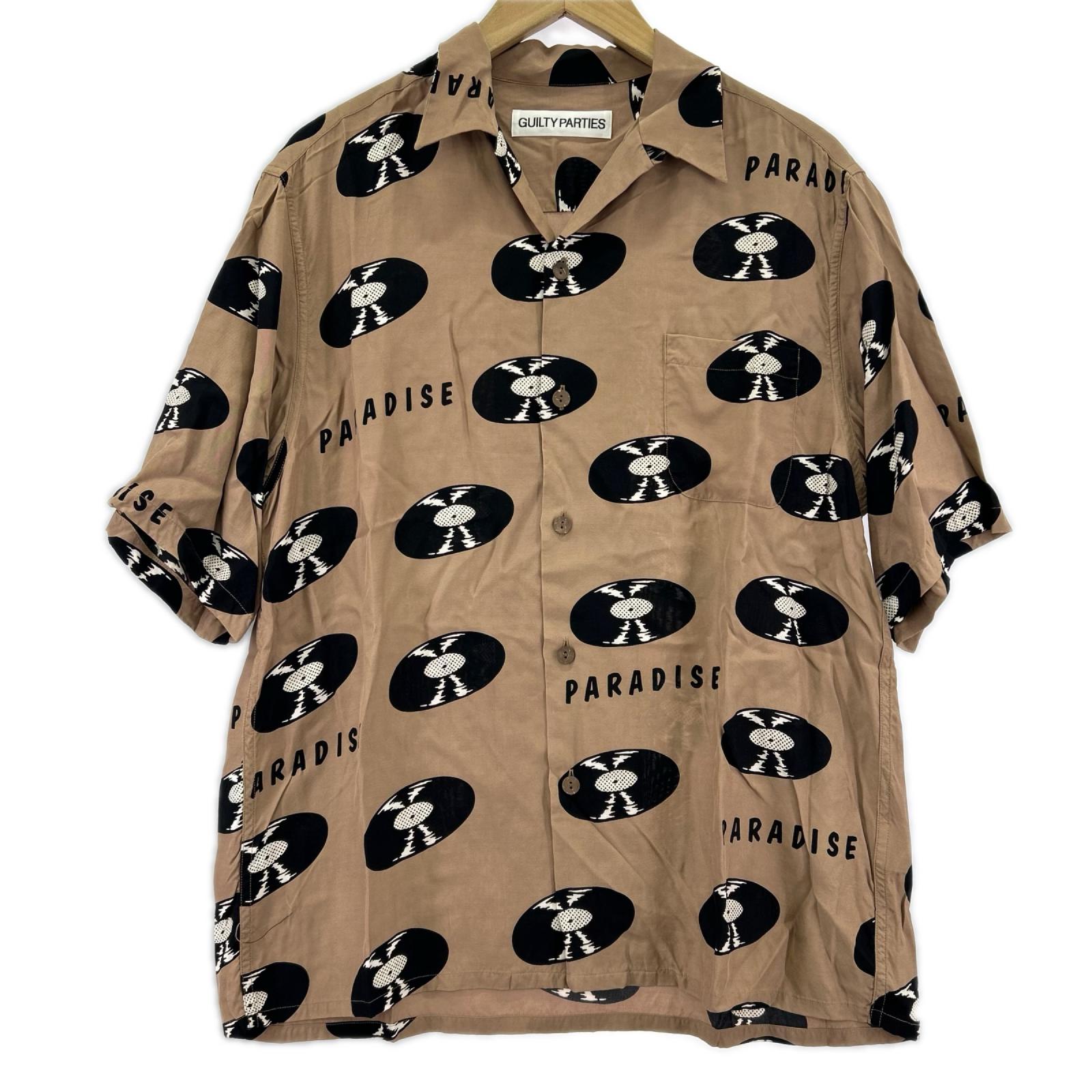 半袖シャツ WACKO MARIA RECORDS HAWAIIAN SHIRT アロハシャツ M 茶 M ブラウン