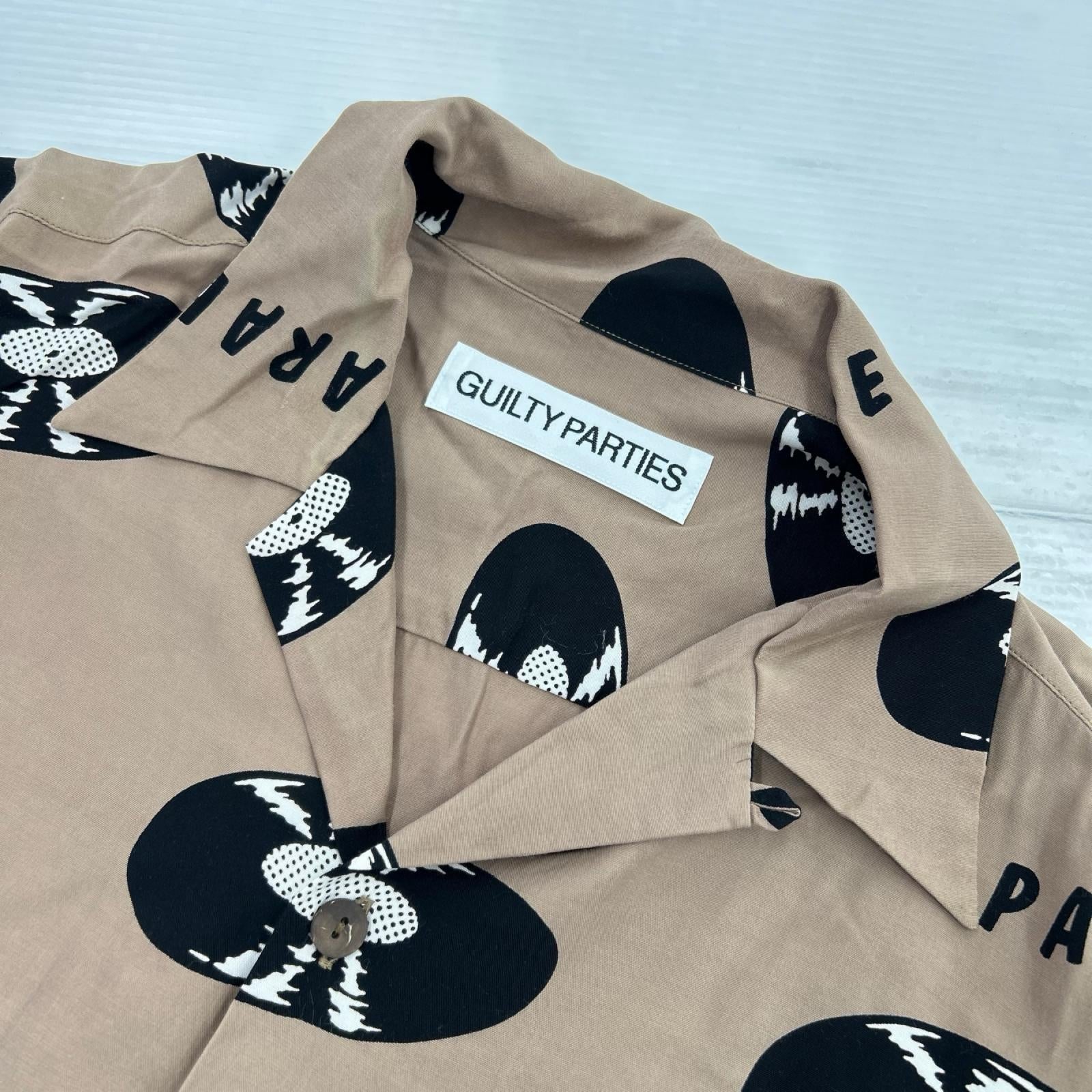 半袖シャツ WACKO MARIA RECORDS HAWAIIAN SHIRT アロハシャツ M 茶 M ブラウン