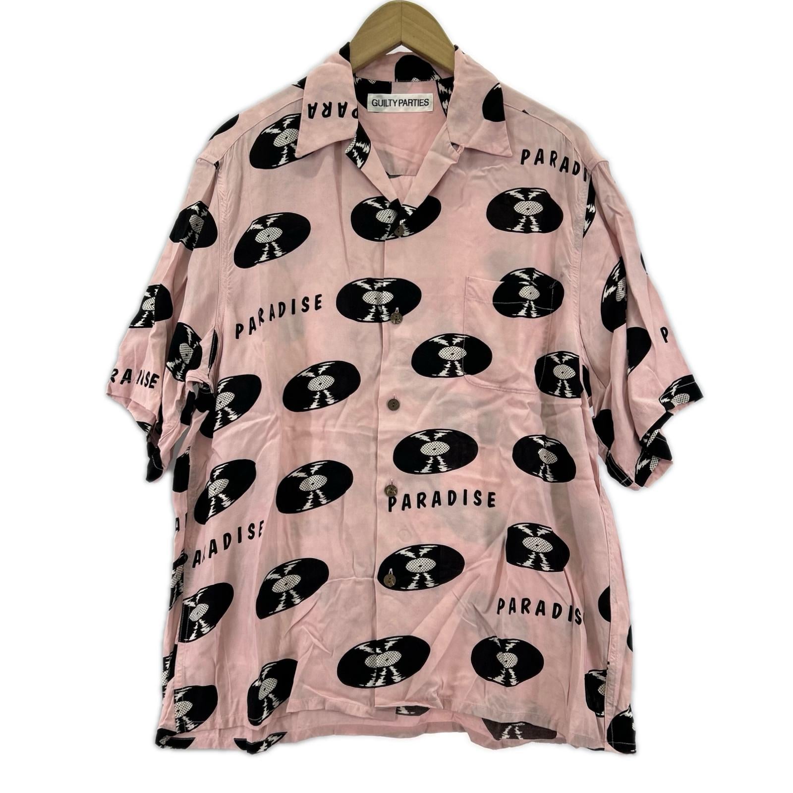 半袖シャツ WACKO MARIA RECORDS HAWAIIAN SHIRT アロハシャツ M ピンク M ピンク
