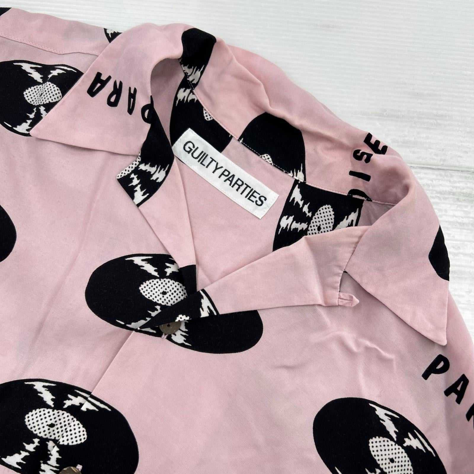 半袖シャツ WACKO MARIA RECORDS HAWAIIAN SHIRT アロハシャツ M ピンク M ピンク