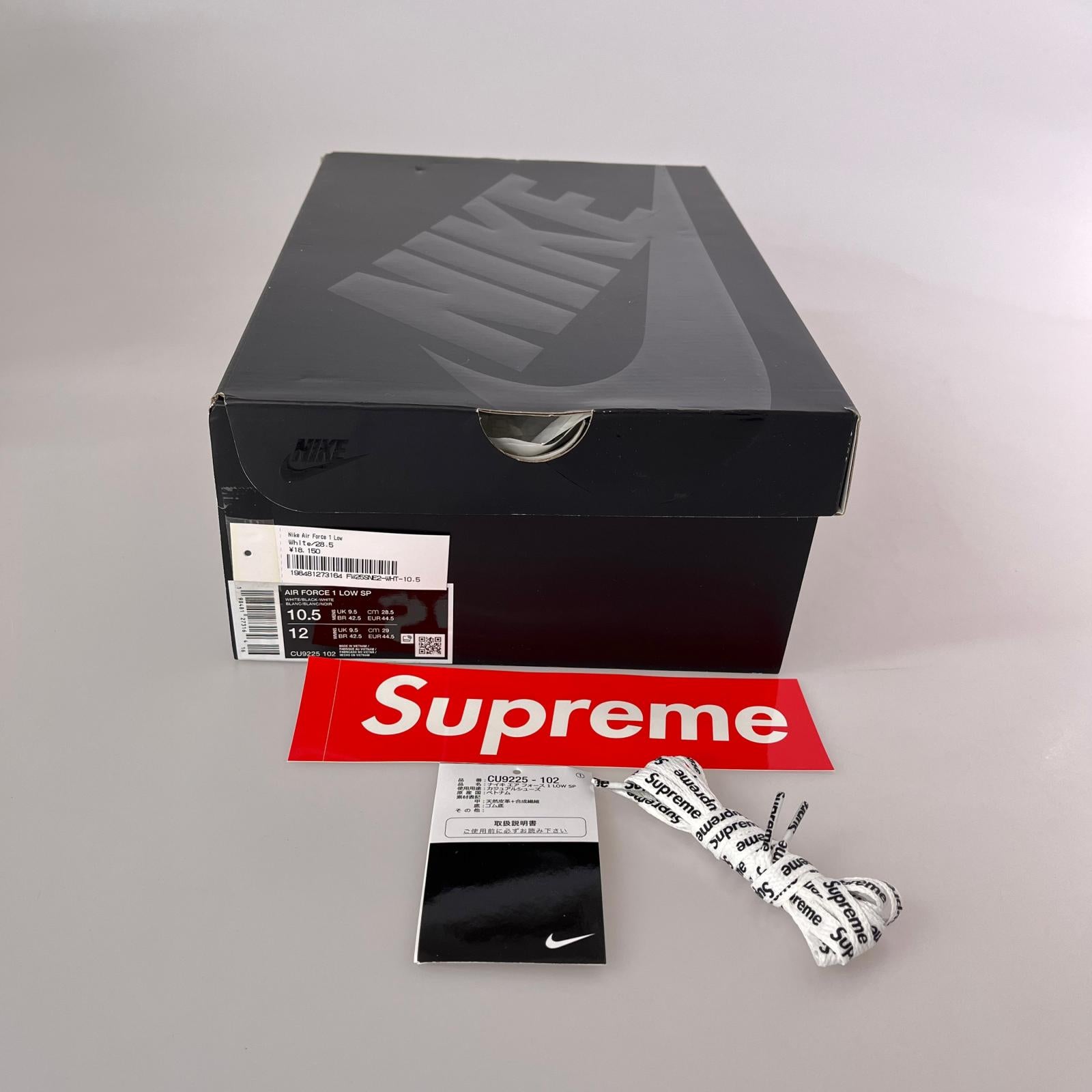 スニーカー ×SUPREME AIR FORCE 1 LOW 28.5CM 28.5cm (US10 1/2 UK10 EU47) ホワイト