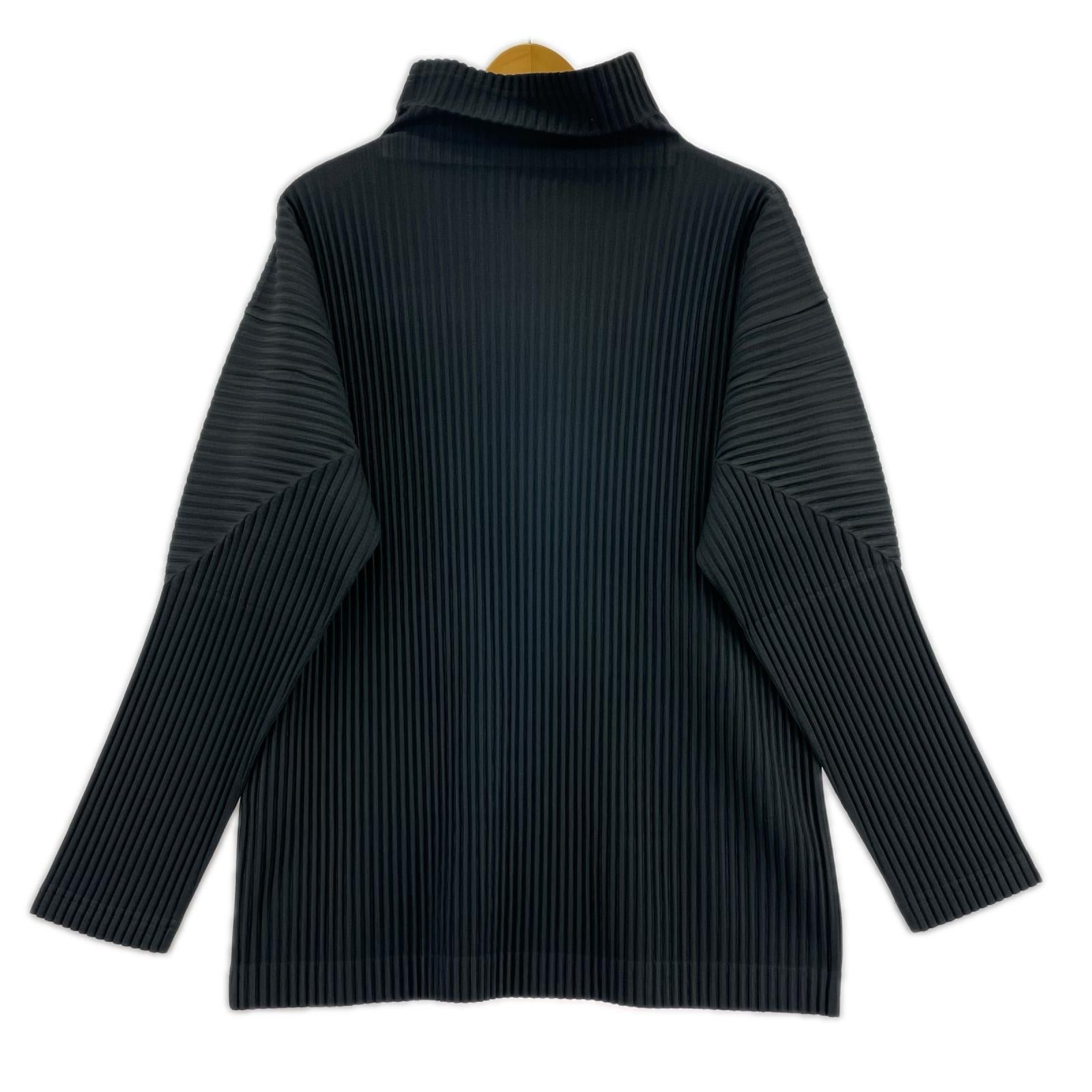 長袖Ｔシャツ HOMME PLISSE ISSEY MIYAKE LS MOCK NECK SHIRT HP55JK122 黒（2） 2 ブラック