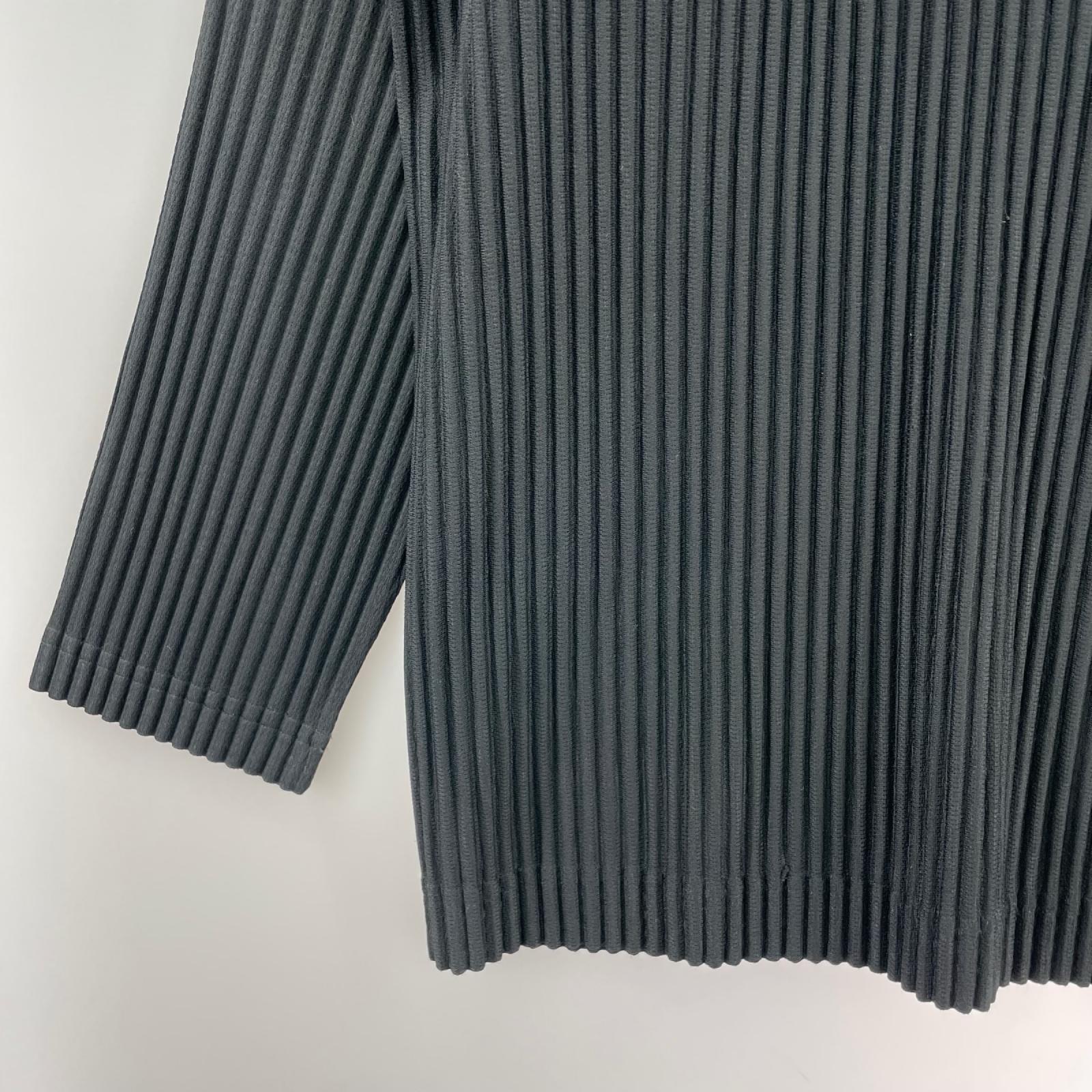 長袖Ｔシャツ HOMME PLISSE ISSEY MIYAKE LS MOCK NECK SHIRT HP55JK122 黒（2） 2 ブラック