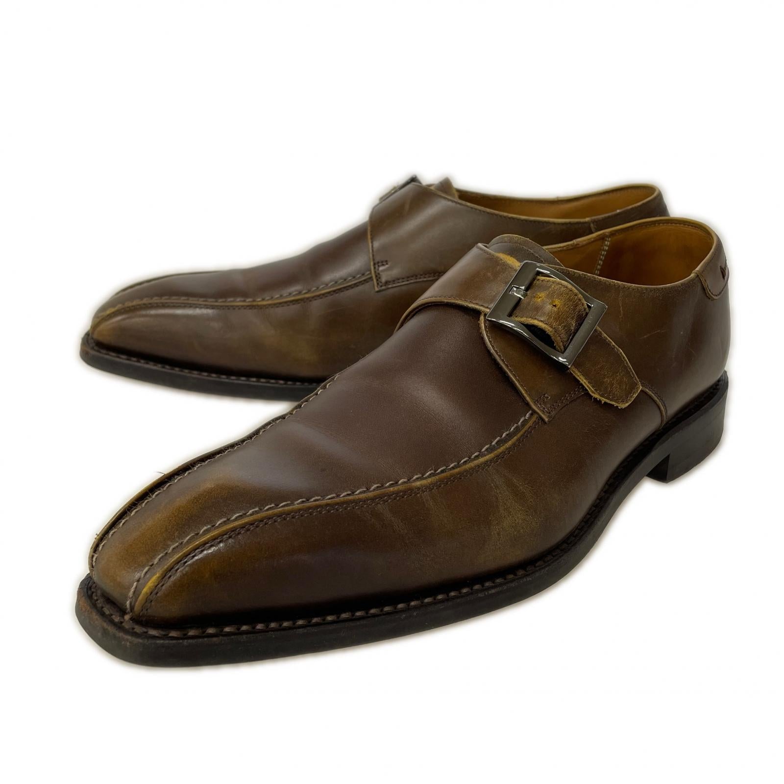 シューズ ﾓﾝｸｽﾄﾗｯﾌﾟﾚｻﾞｰｼｭｰｽﾞ ﾌﾞﾗｳﾝ 24.5cm ブラウン