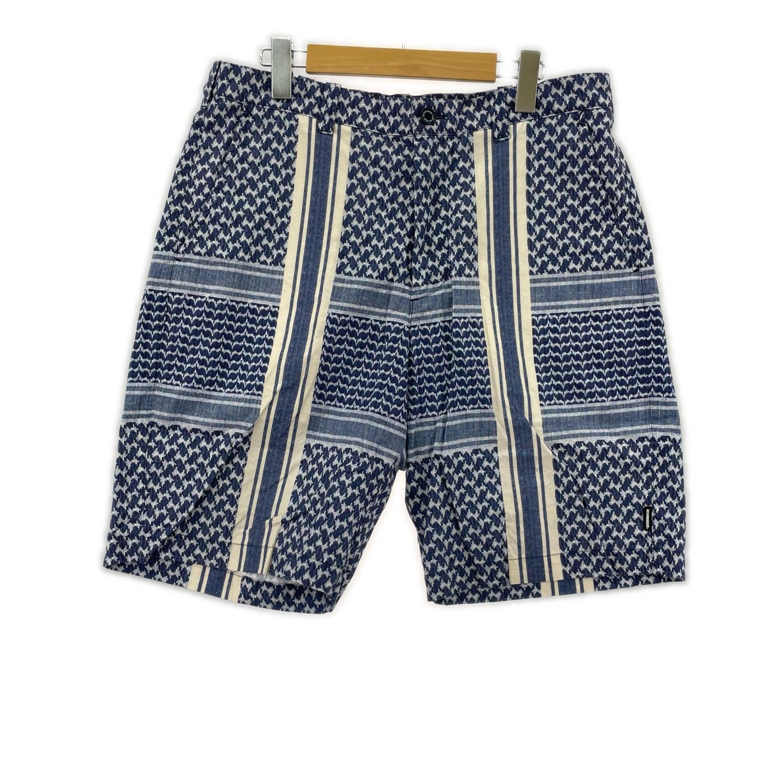 ショートパンツ SHEMAGH PATTERN SHORT PT 261ZANH-PTM12 L ネイビー