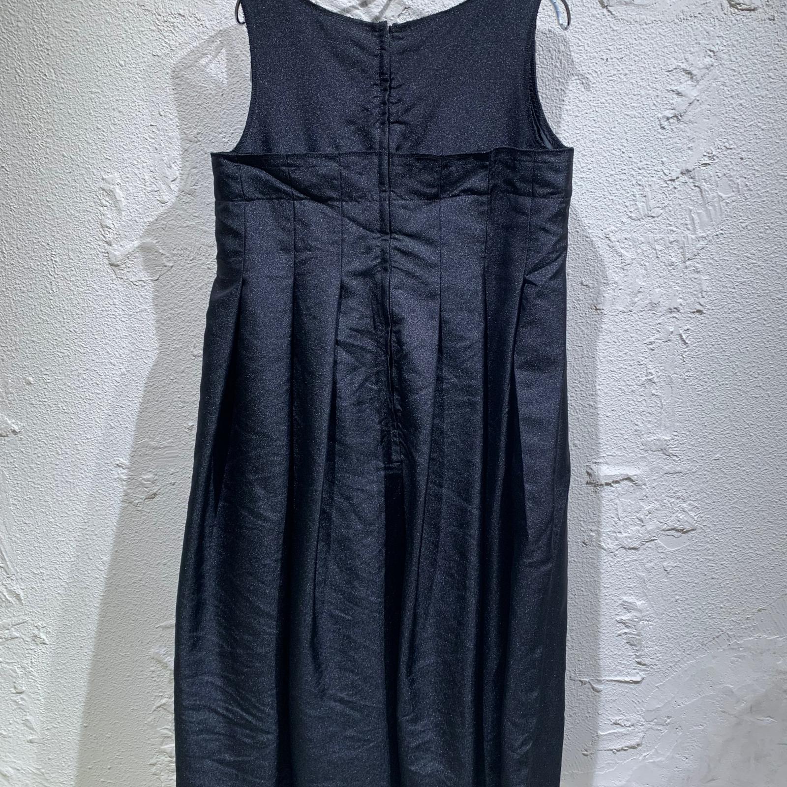 ワンピース 20AW ラメ加工 ポリ縮絨レイヤードワンピース