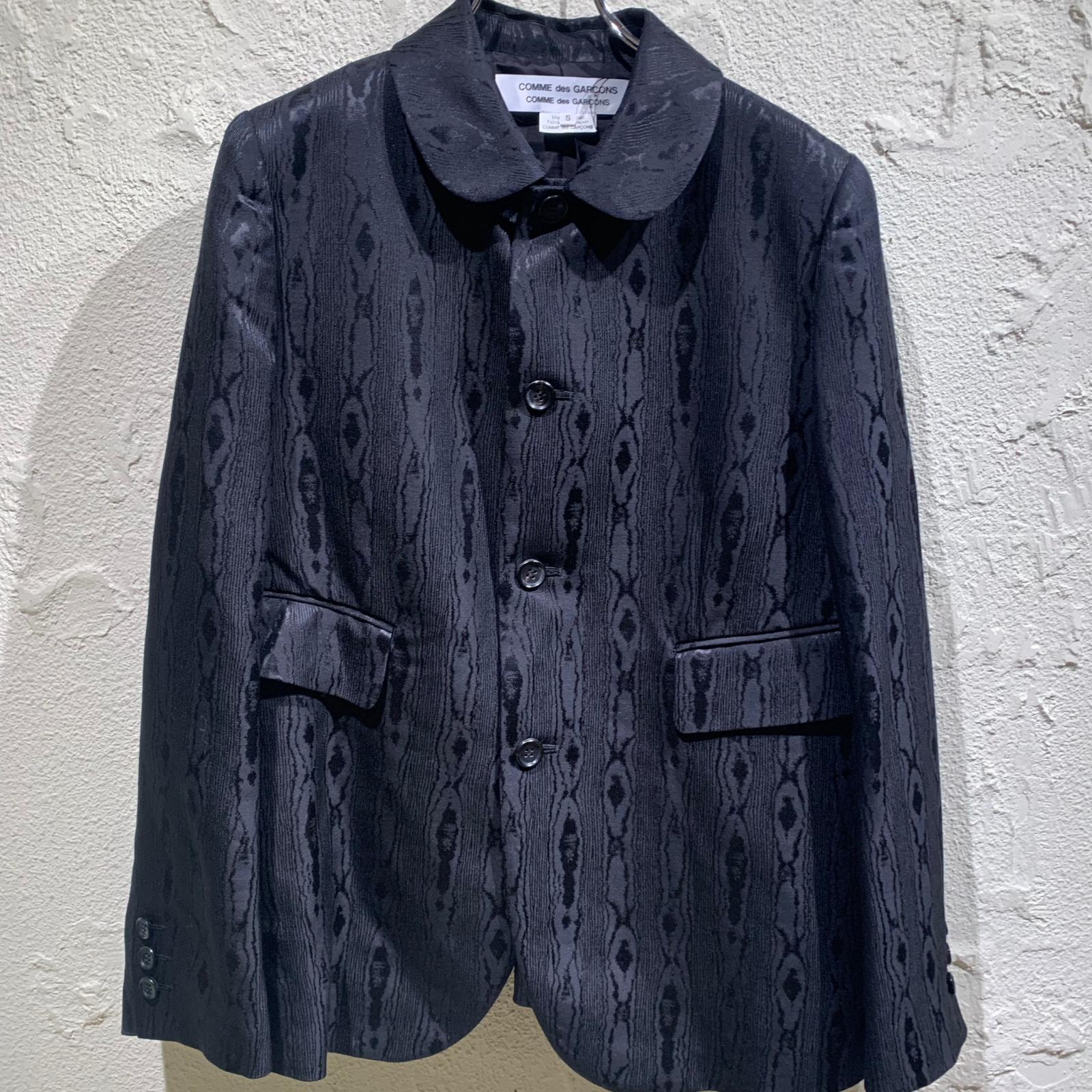ジャケット COMME des GARCONS 25SS モアレ柄ラウンドカラージャケット S