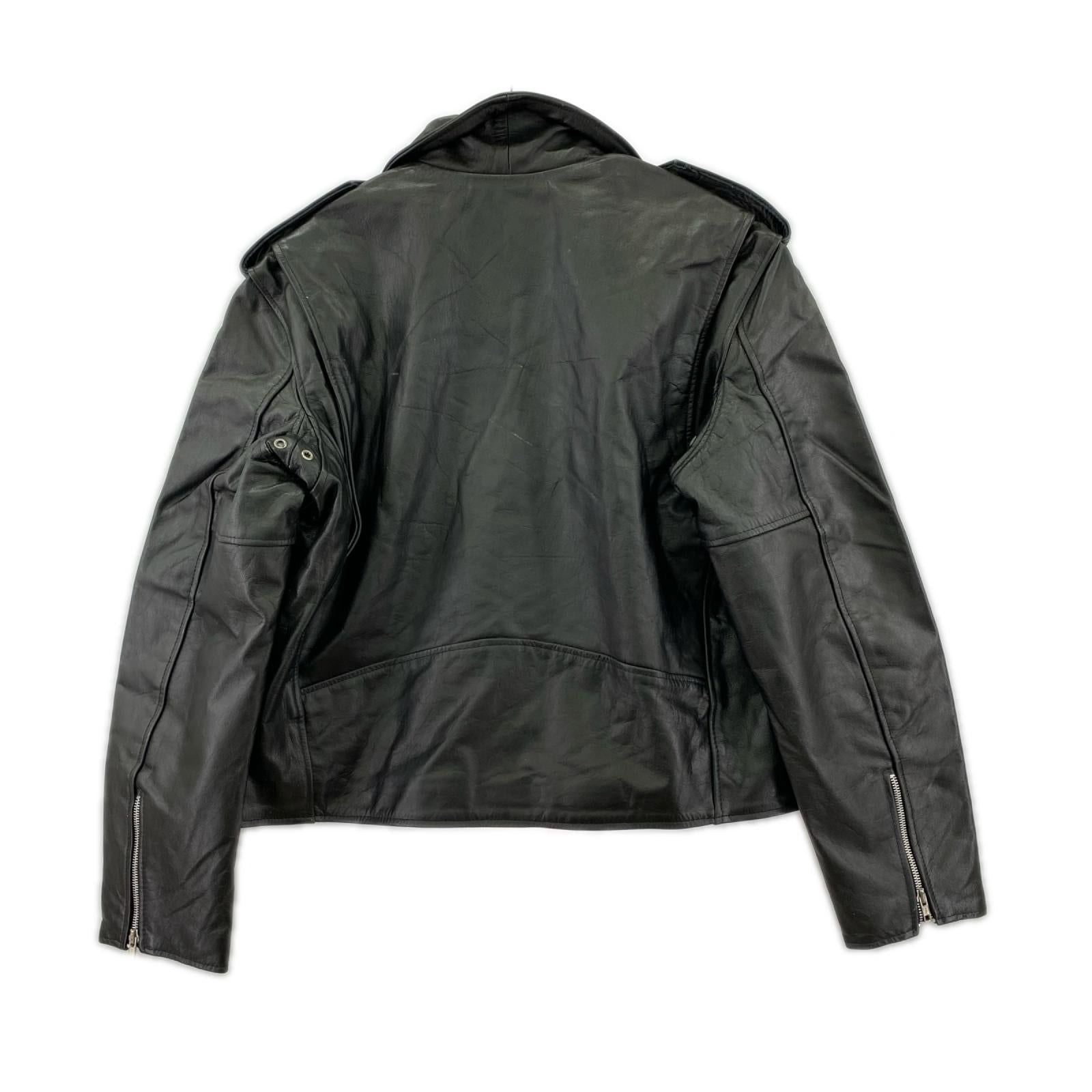 レザージャケット HORN WORKS レザーダブルライダースジャケット 6L 黒 ブラック