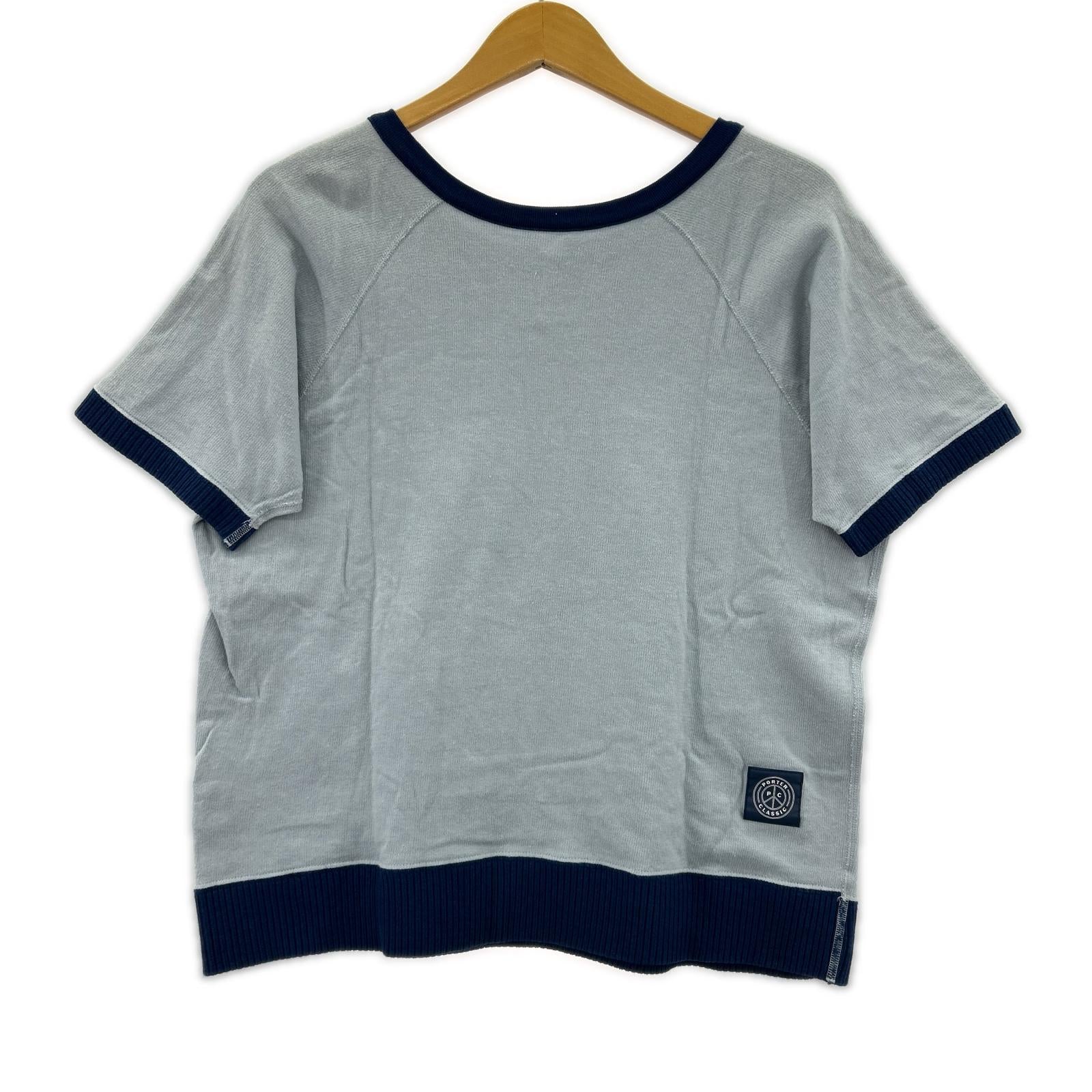 半袖Ｔシャツ ﾍﾝﾘｰﾈｯｸ ﾘﾝｶﾞｰ ﾌﾞﾙｰﾍﾞｰｽ (S) S ブルー