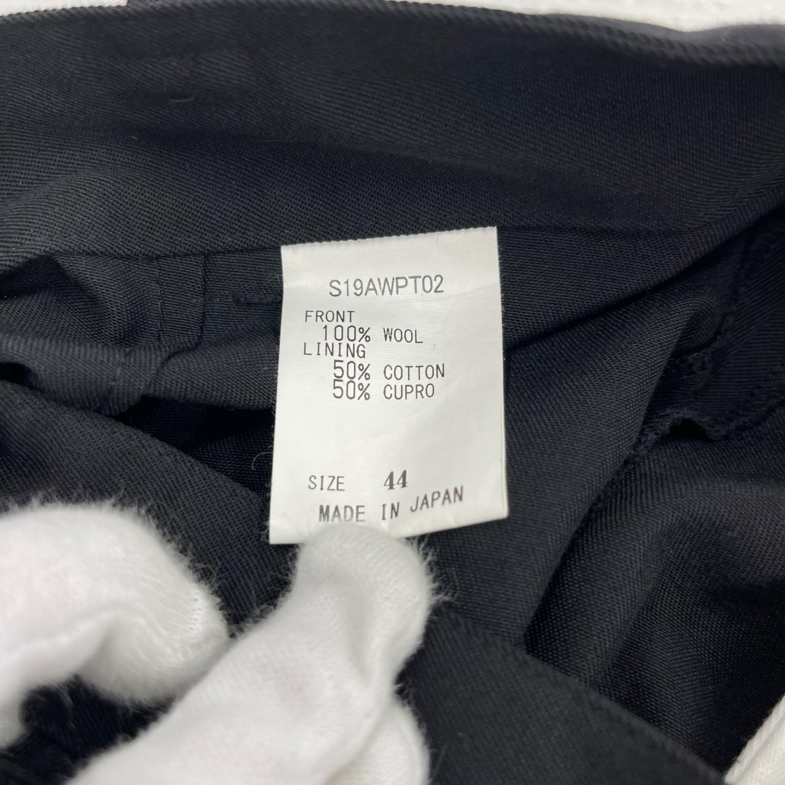 パンツ 19AW Hemslit Slacks 黒 (44) 44 ブラック