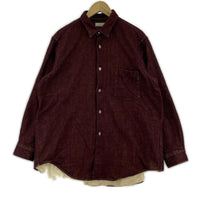長袖シャツ COMME des GARCONS 田中オム ウールシャツ ワインレッド ワインレッド