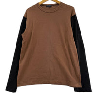 長袖Ｔシャツ COMME des GARCONS 田中オム 切替しカットソー AD2004 ブラウン (M) M ブラウン