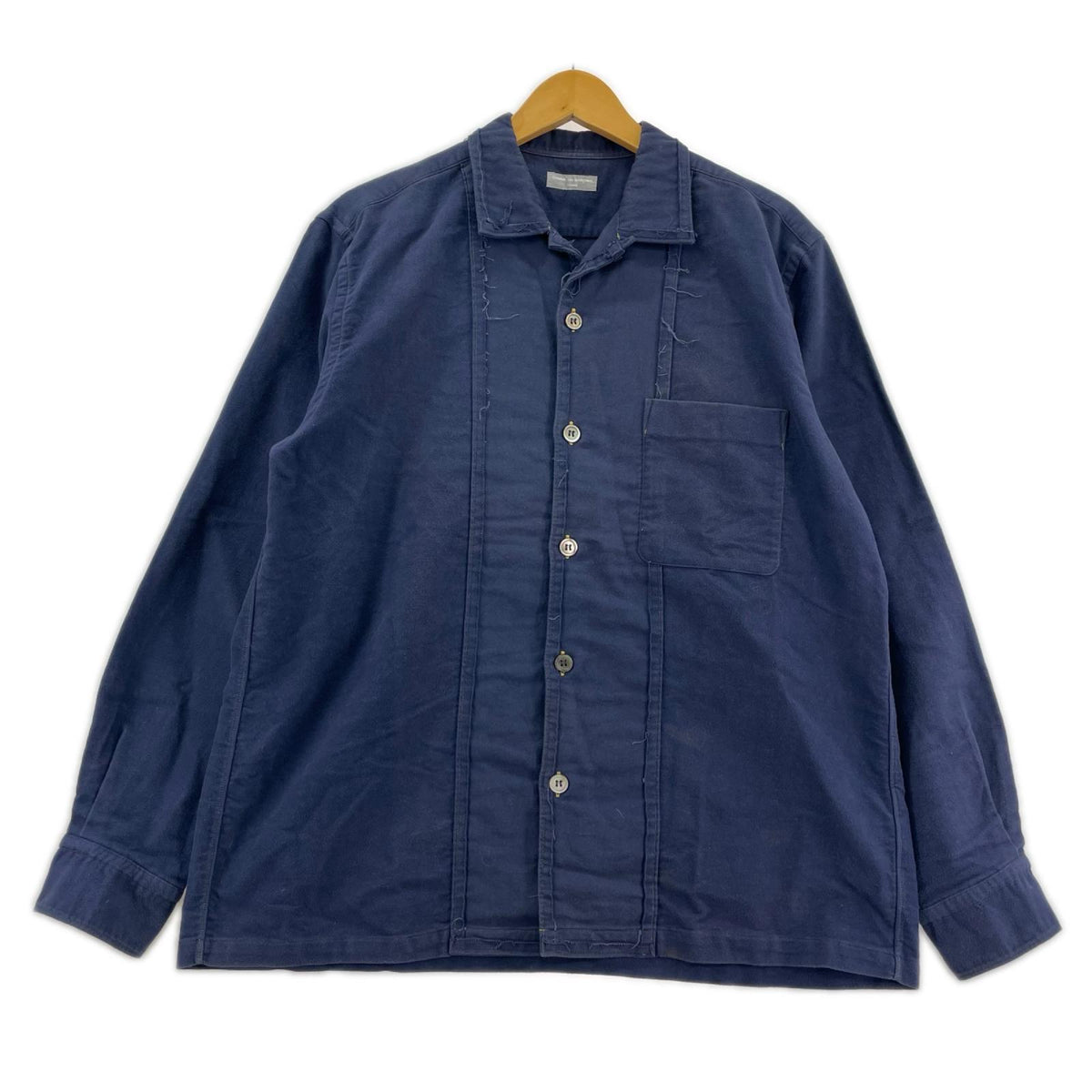 長袖シャツ COMME des GARCONS 田中オム インサイドアウト シャモアクロスオープンカラーシャツ ネイビー