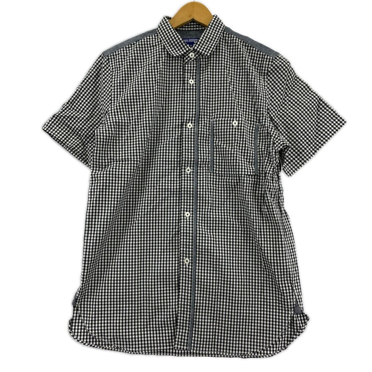 半袖シャツ JUNYA WATANABE COMME des GARCONS MAN ギンガムチェックシャツ 切替しステッチ AD-2010 (M) M