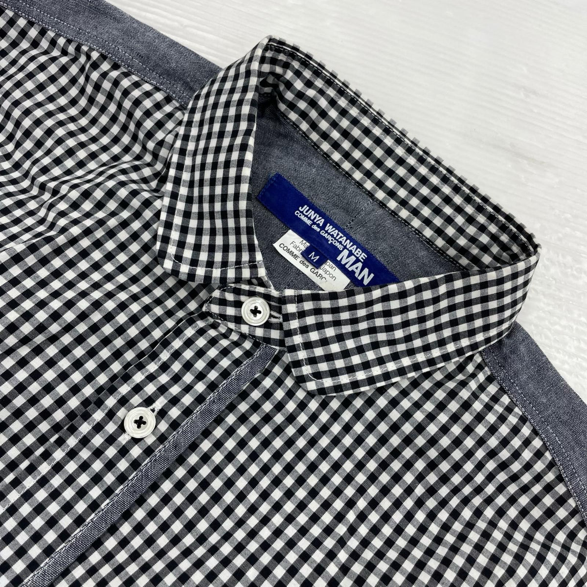 半袖シャツ JUNYA WATANABE COMME des GARCONS MAN ギンガムチェックシャツ 切替しステッチ AD-2010 (M) M