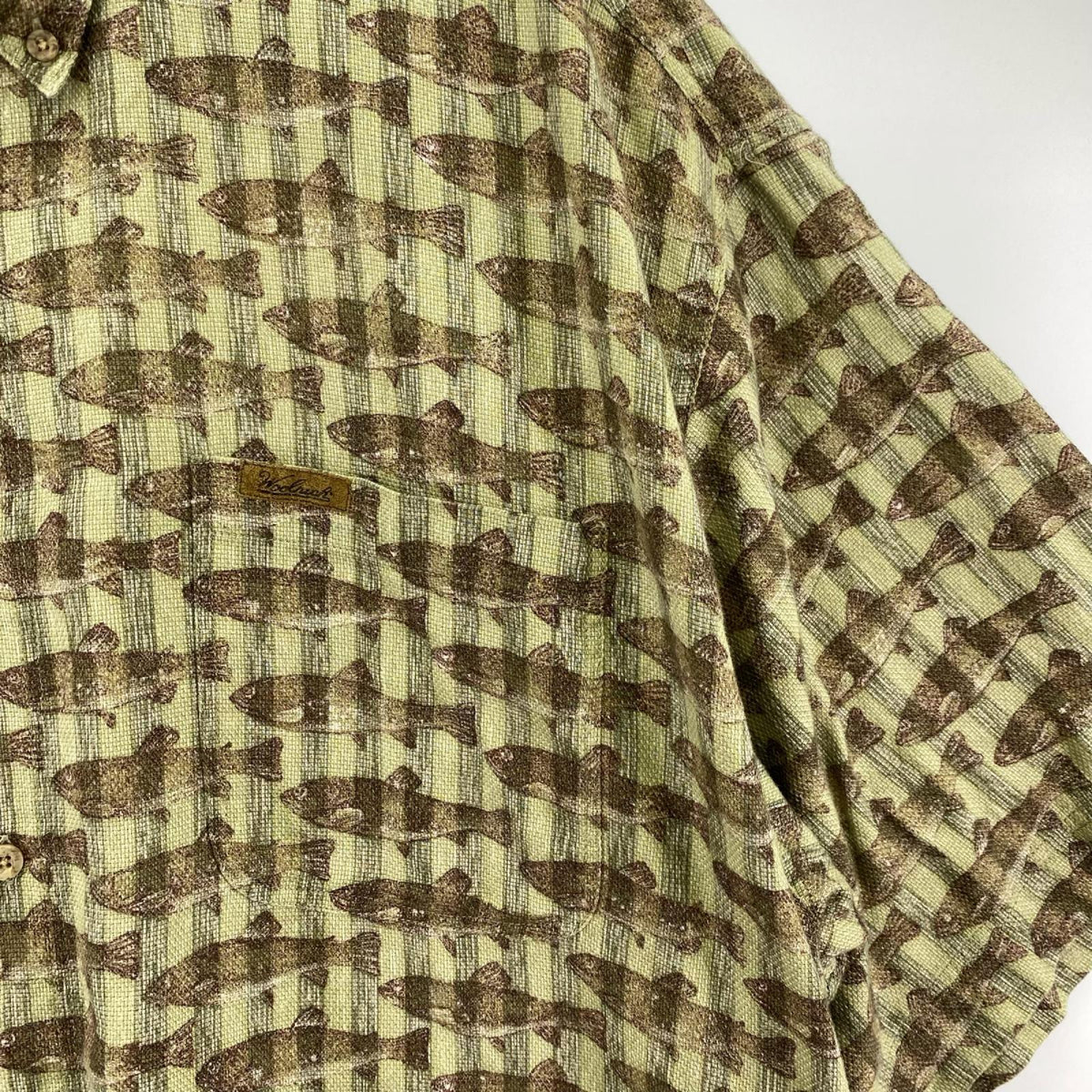 半袖シャツ old 魚 ｼｬﾂ (2XL) グリーン
