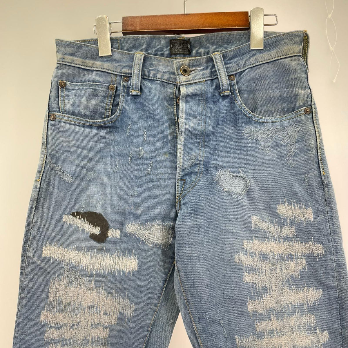 デニムパンツ COOTIE リペア加工 デニムパンツ 青 30 ブルー
