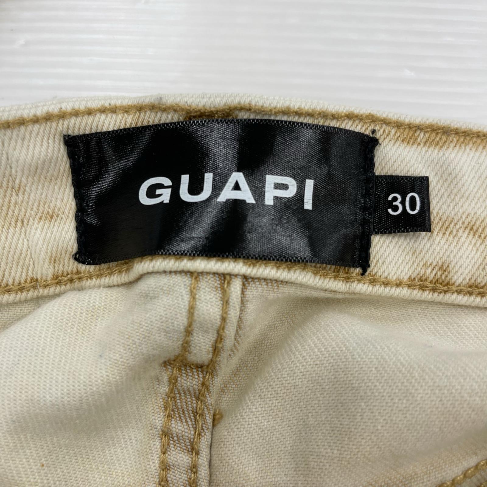デニムパンツ GUAPI 加工ﾎﾞﾝﾃｰｼﾞｶｰｺﾞﾃﾞﾆﾑﾊﾟﾝﾂ ｱｲﾎﾞﾘｰ (30) 30